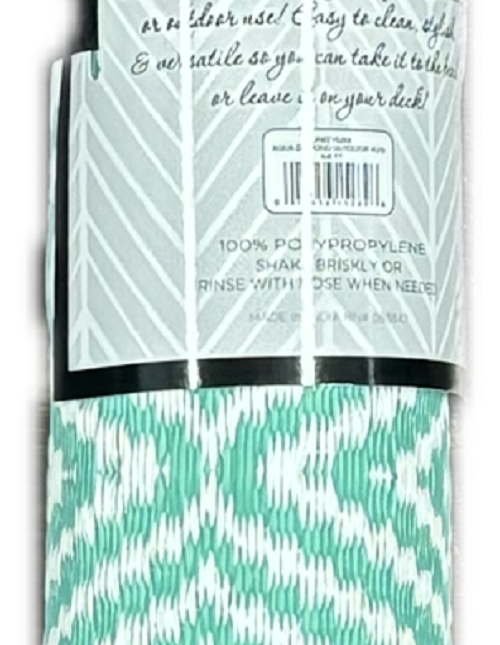 4X6 FT DIAMONDS OUTDOOR RUG - AQUA