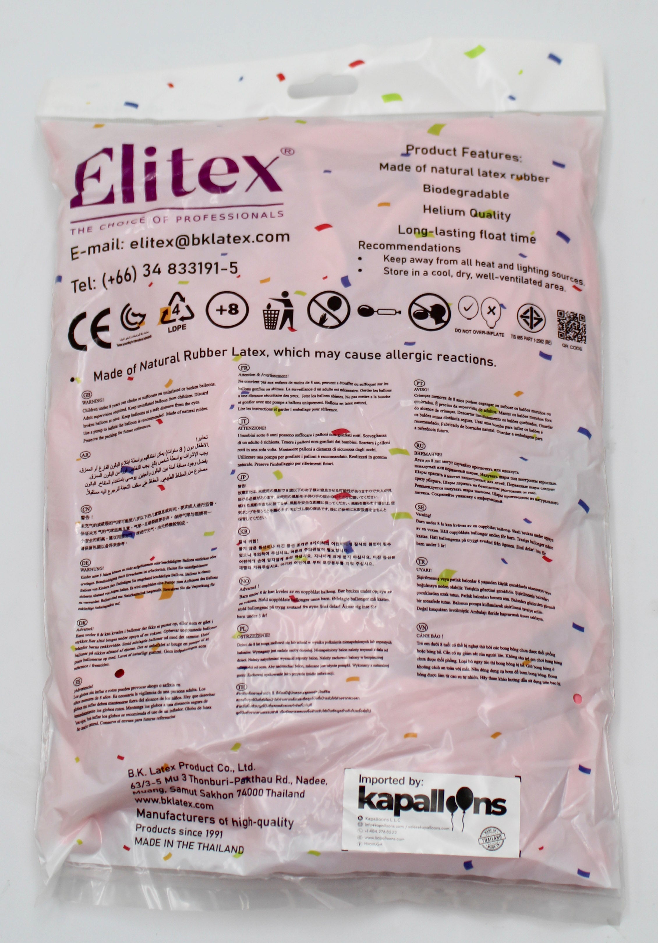 ELITEX 6" PINK LINK BALLOON, 100 PACK