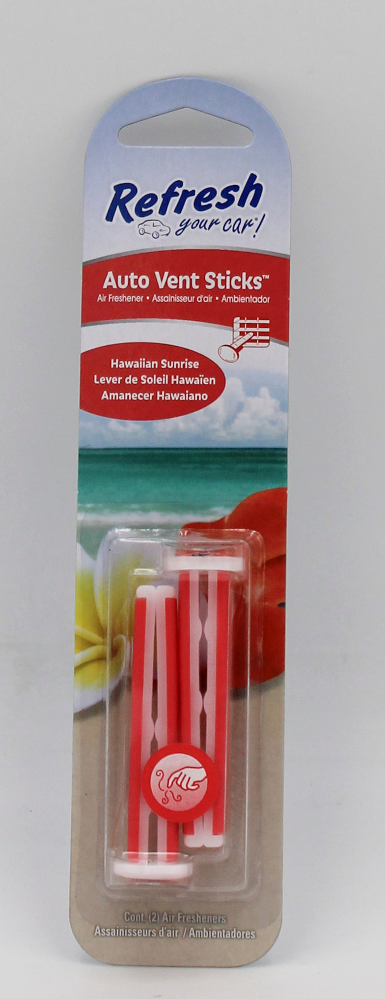REFRESH YOUR CAR! HAWAIIAN CAR VENT STICKS,  (2-PACK) NI