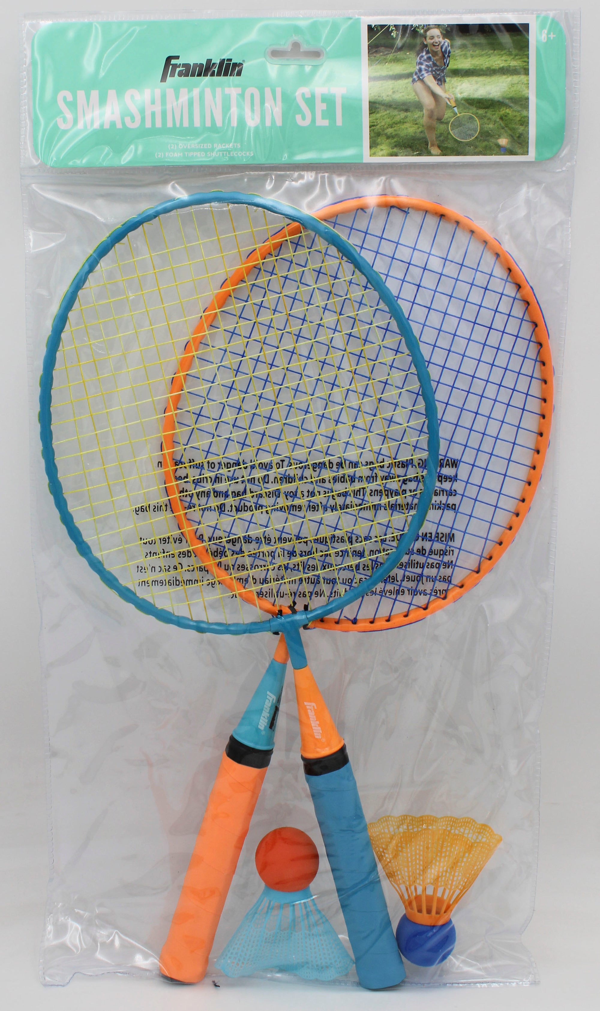 FRANKLIN SMASHMINTON SET 2 RACKETS 2 FOAM TIPPED SHUTTLE COCKS