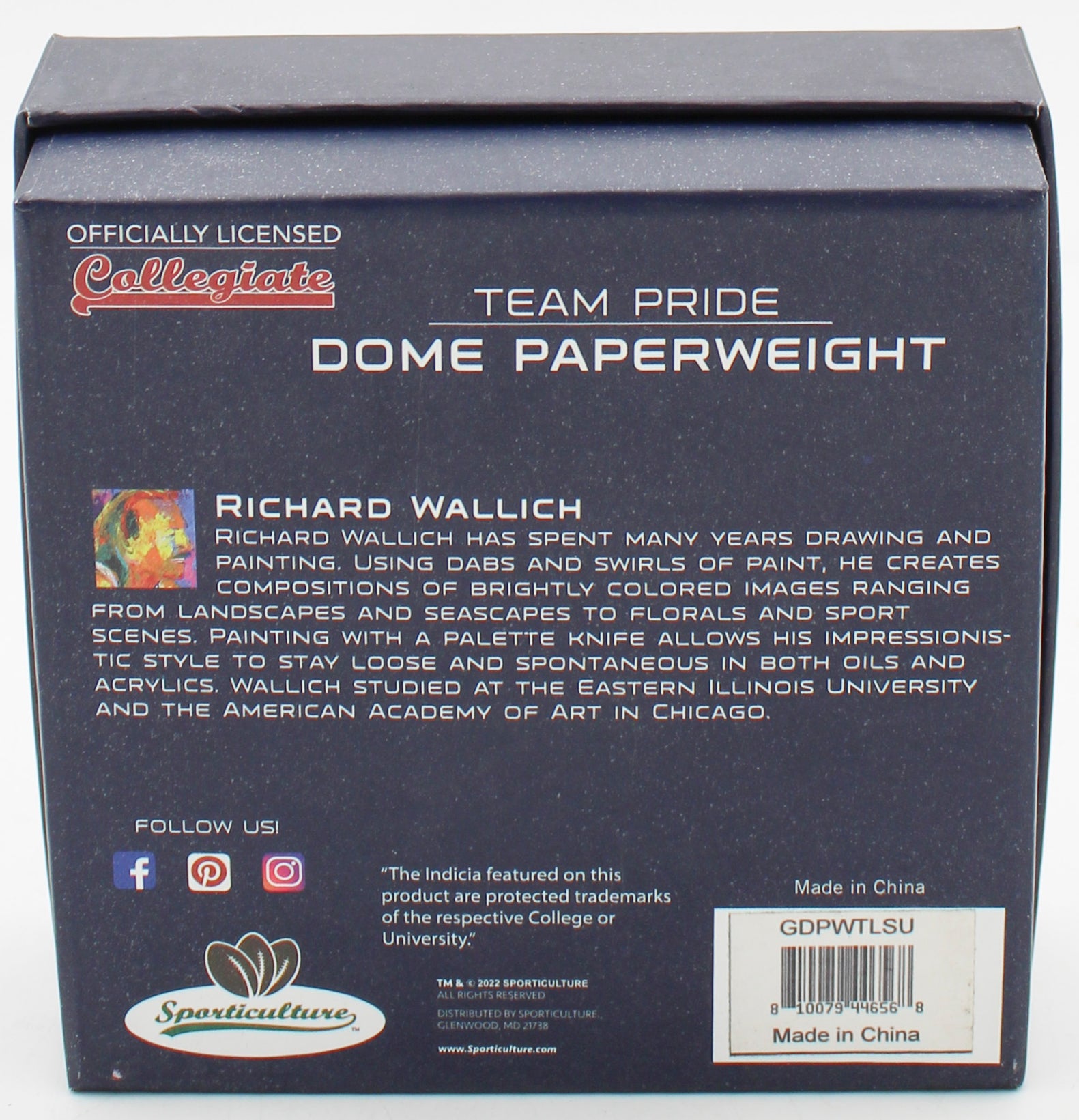 LSU TIGERS GLASS DOME PAPERWEIGHT 4"