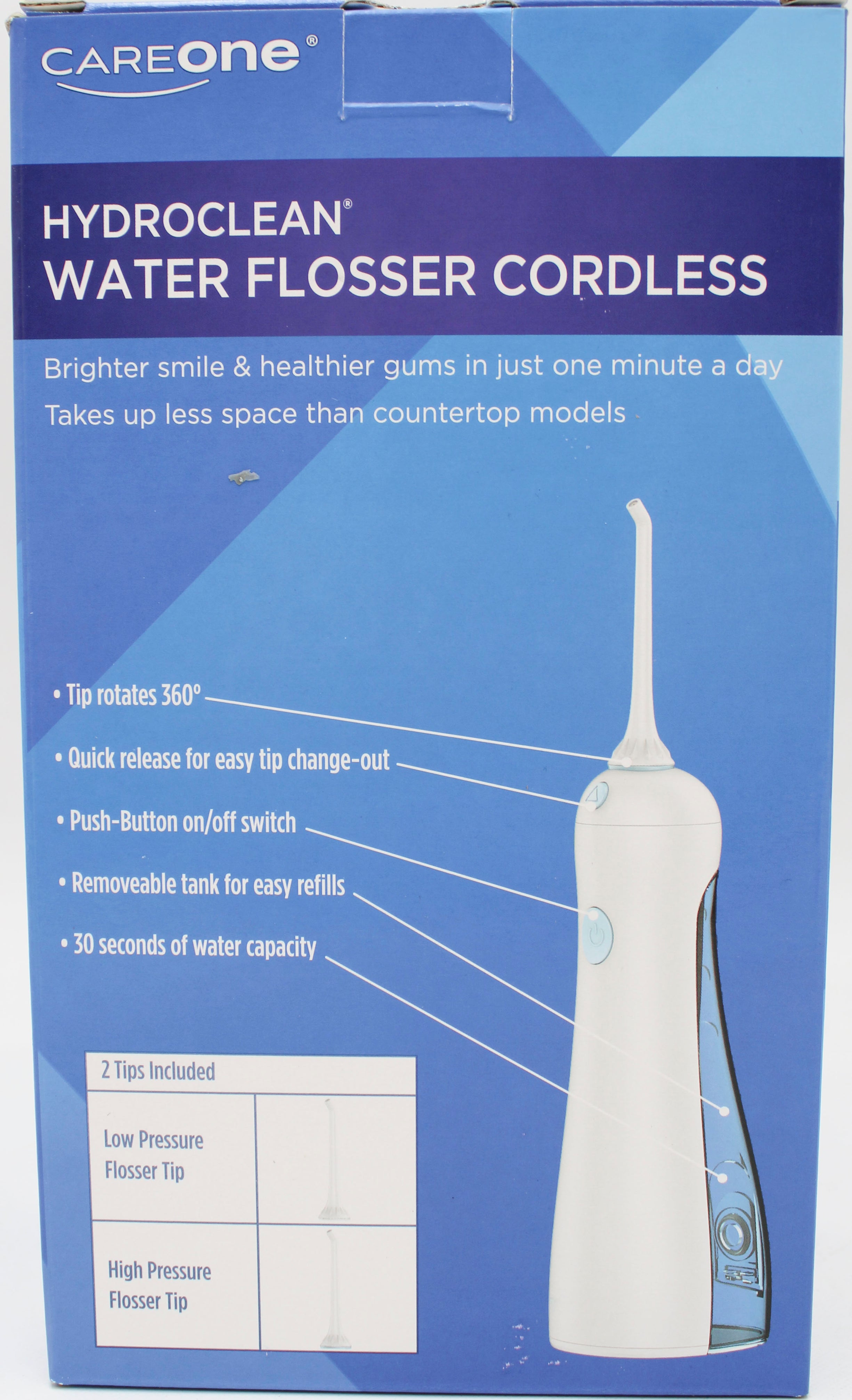 CAREONE HYDROCLEAN POWER WATER FLOSSER 1 HANDLE + 2 REFILLS NI