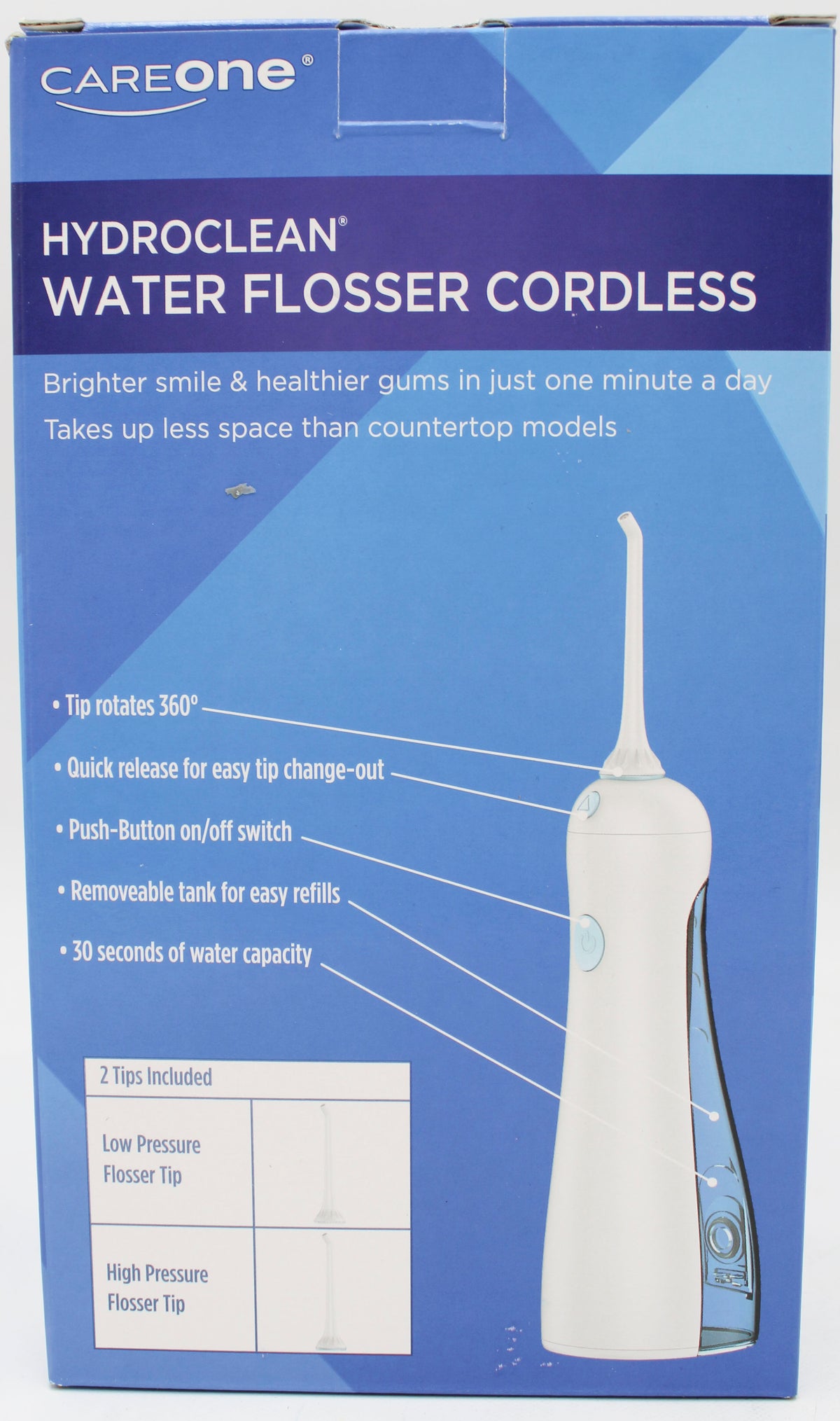 CAREONE HYDROCLEAN POWER WATER FLOSSER 1 HANDLE + 2 REFILLS NI