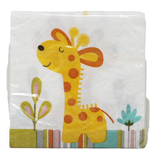 2 PLY BEVERAGE NAPKIN HAPPI JUNGLE 9 4/5"X9 3/4"/16CT