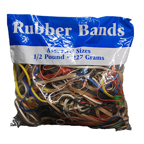 RUBBER BANDS 1/2LB BAG-ASST SIZES