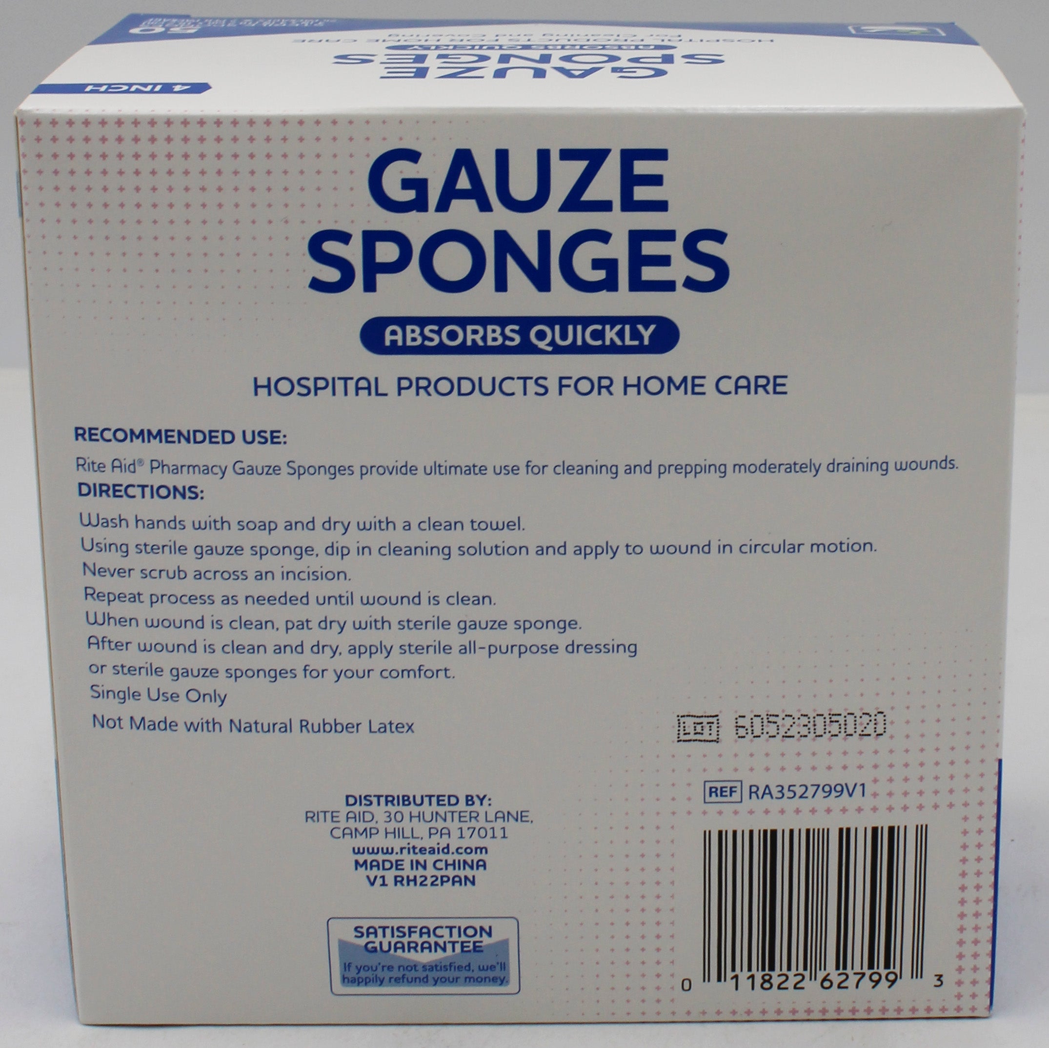RITE AID Gauze Sponges 4" 50ct Box Wholesale