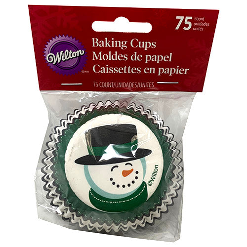 BAKING CUPS 75CT-SNOWMAN