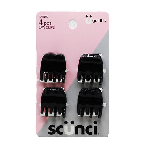 Scunci Jaw Clips Black/Nickel 4-Pack Wholesale
