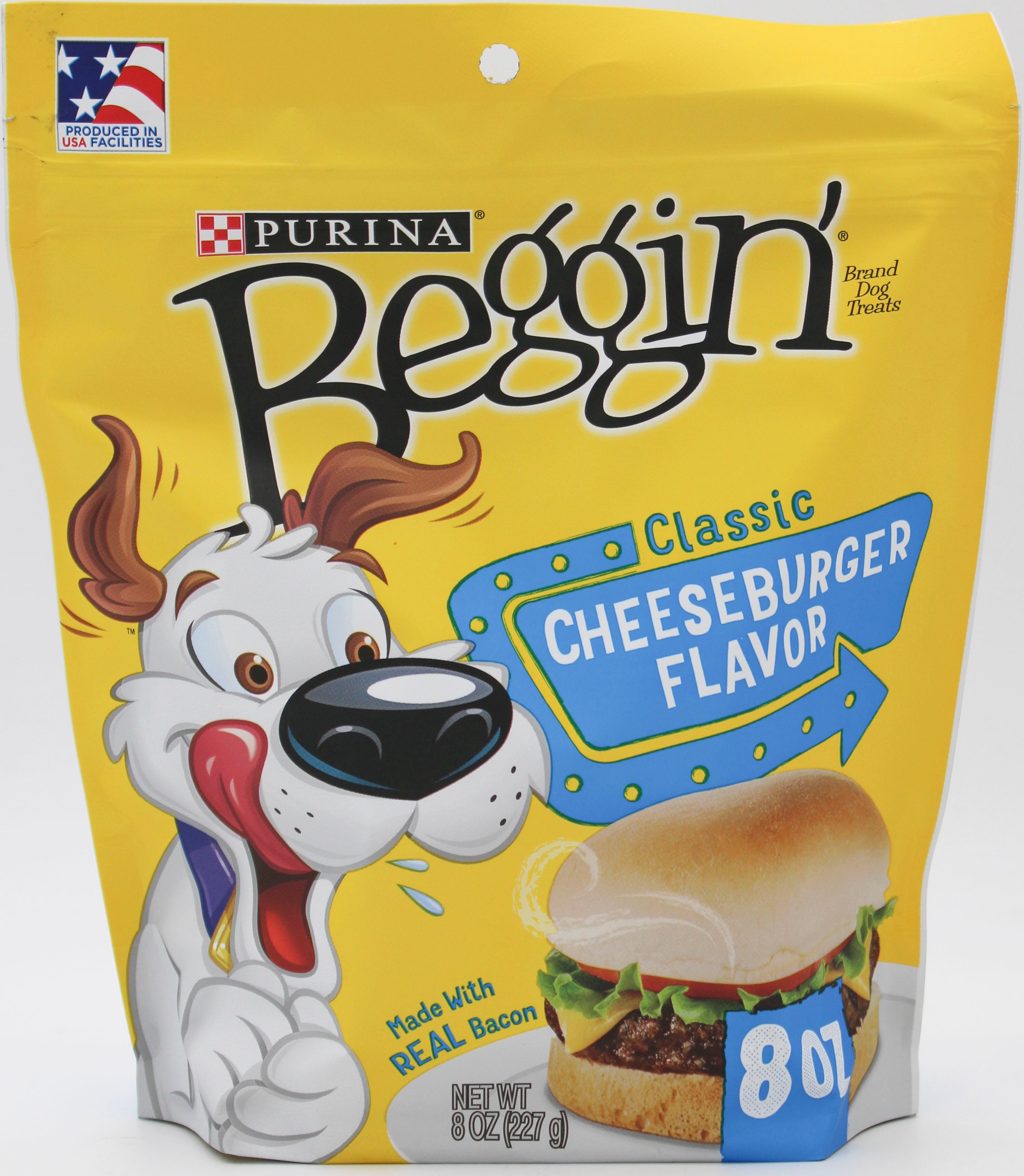 PURINA BEGGIN' CHEESEBURGER DOG TREATS 8oz. Exp 11/30/2025 NI