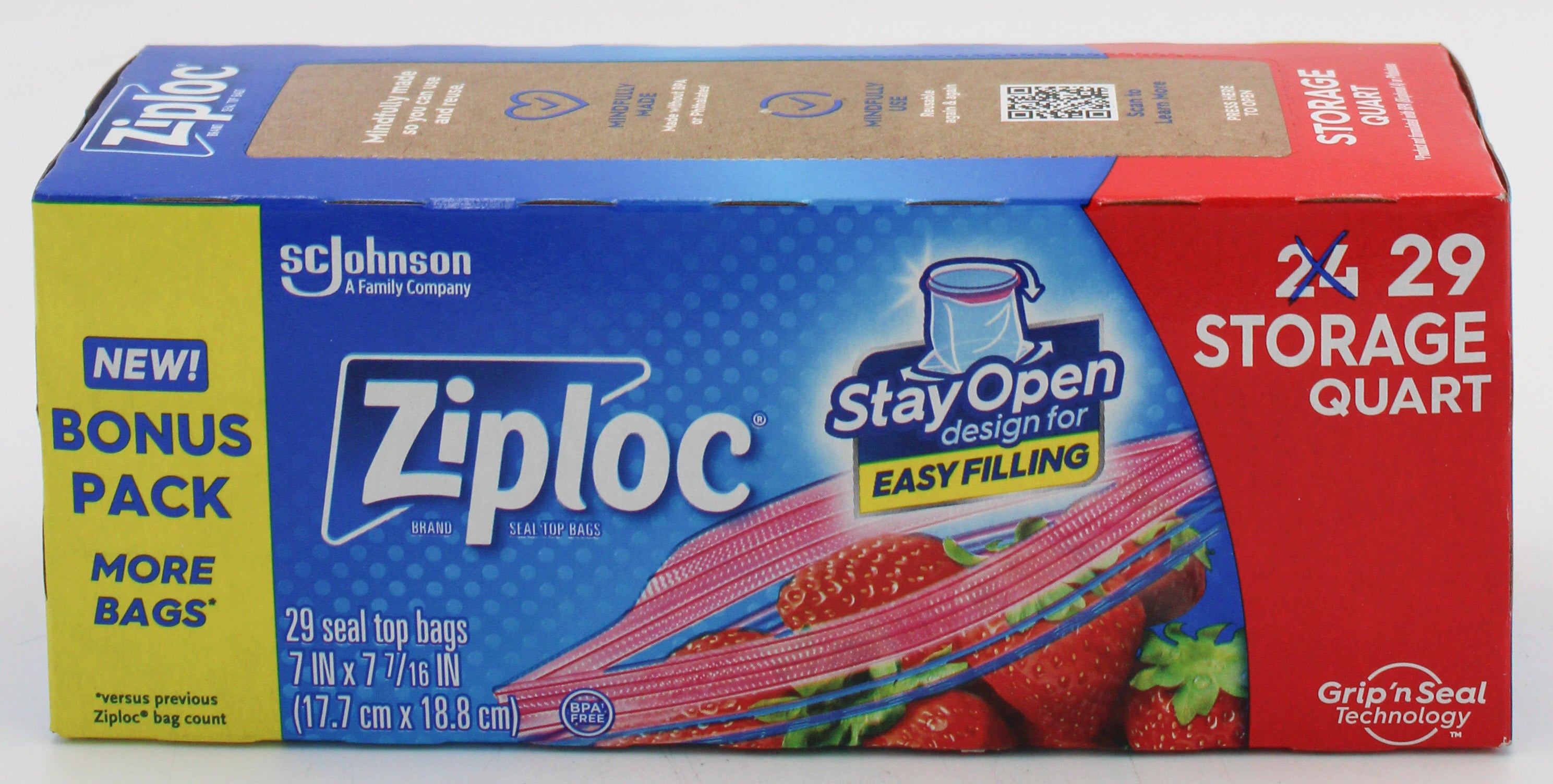 SP ZIPLOC BAG STORAGE 29CT QUART