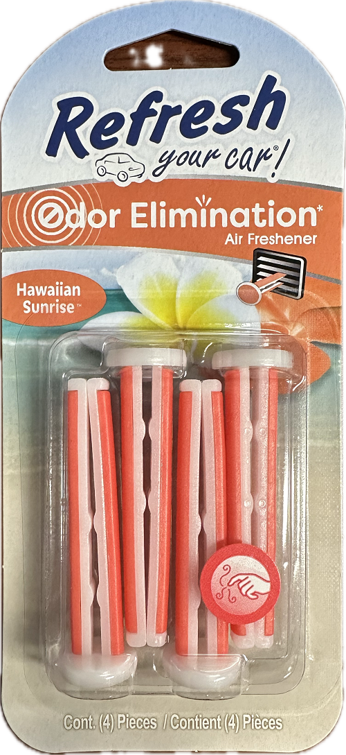 REFRESH YOUR CAR AIR FRESHENER VENT STICK 4CT HAWAIIAN NI