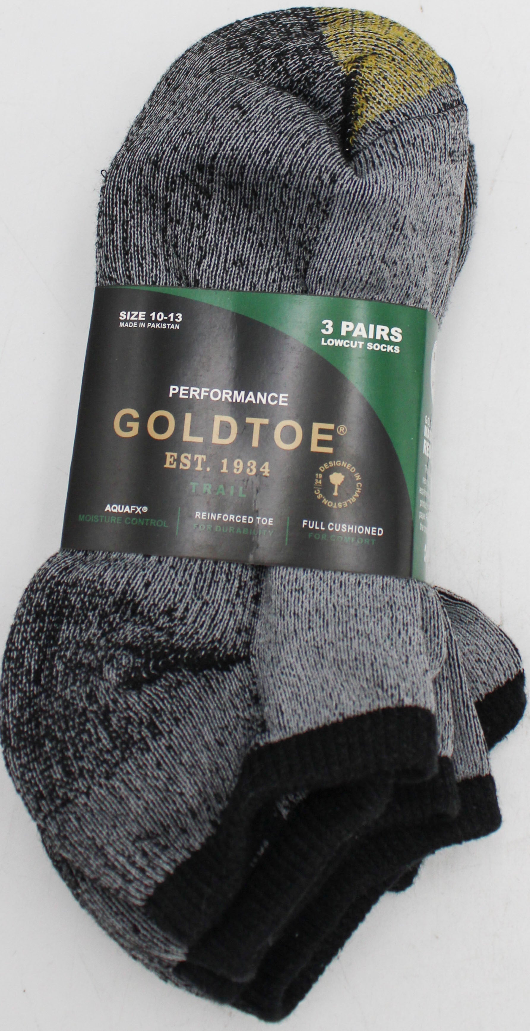 GOLDTOE 3PK MENS LOWCUT SOCKS MELANCH SZ 10-13 NI