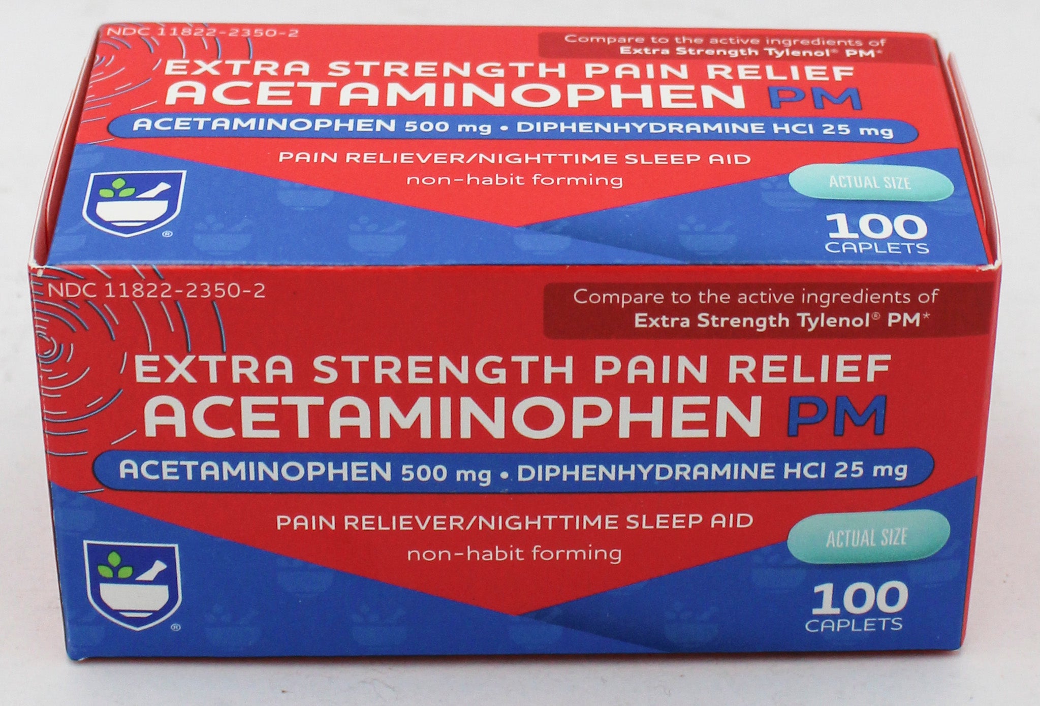 RITE AID PAIN RELIEF ACETAMINOPHEN PM CAPLETS 100ct EXP 8/15/2027 COMPARES TO Tylenol PM