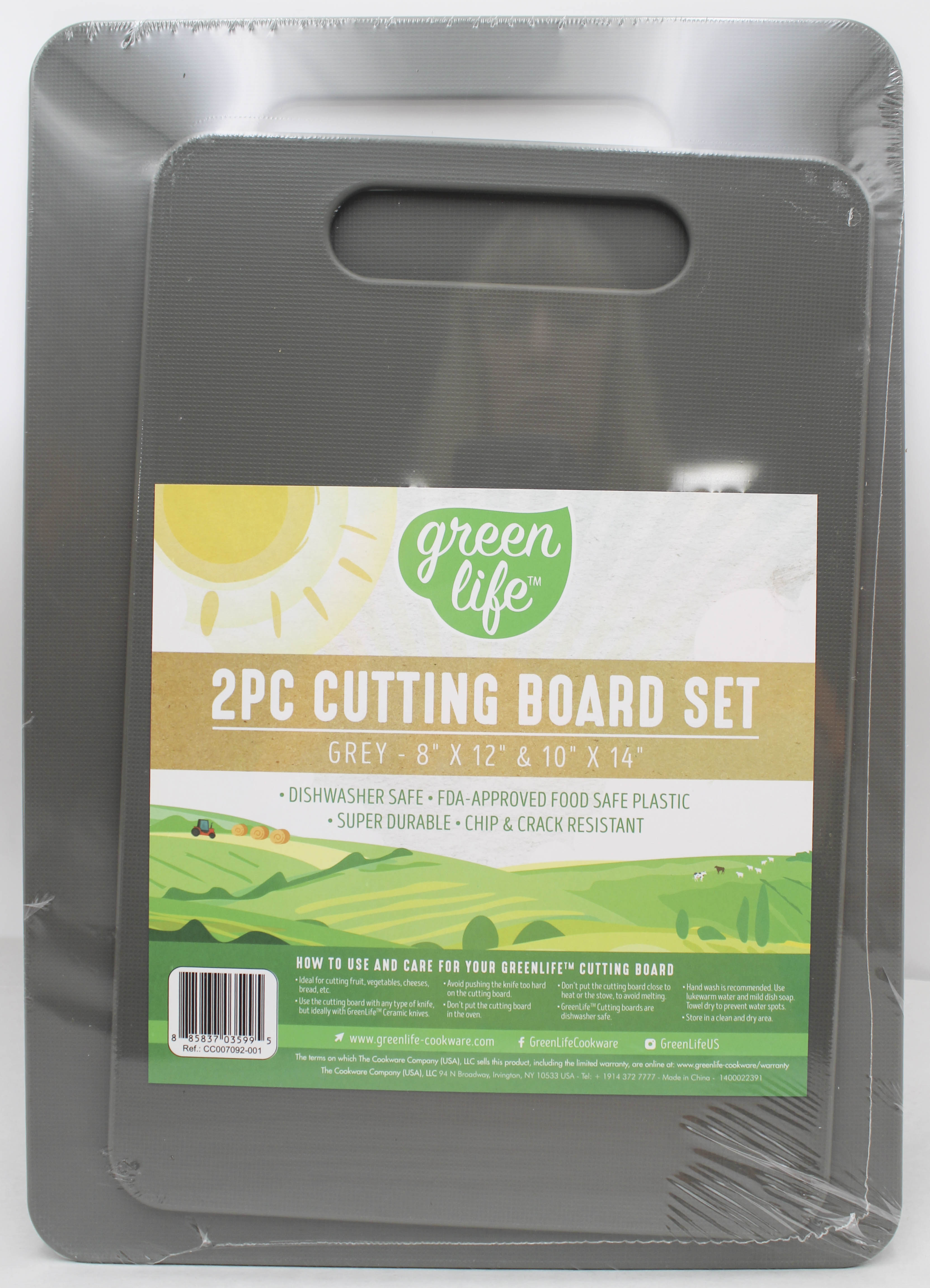 GREENLIFE CUTTING BOARD SET - 8x12'' & 10x14'' - GRAY NI