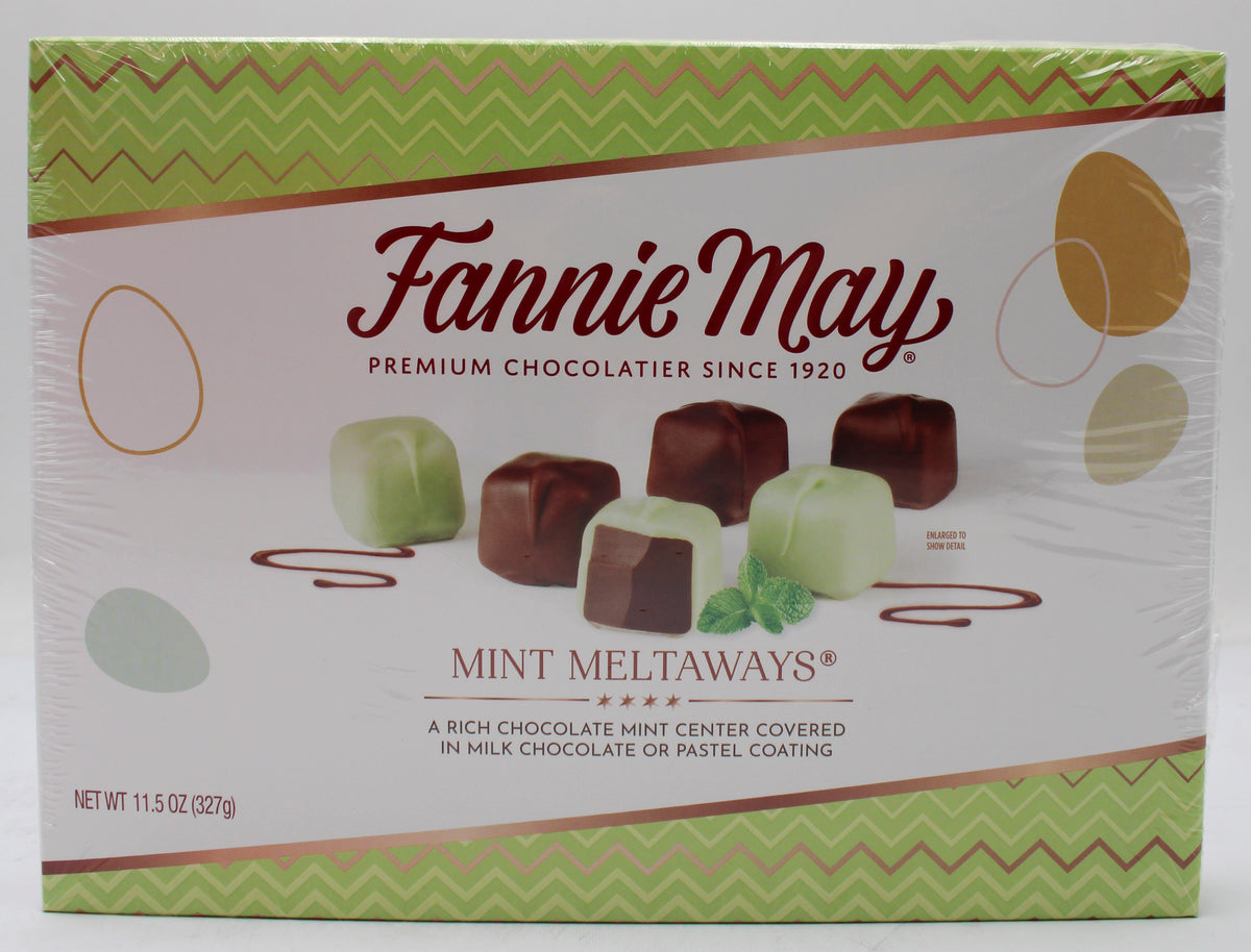 FANNIE MAY MILK CHOCOLATE MINT MELTAWAYS 11.5oz BB 10/16/27