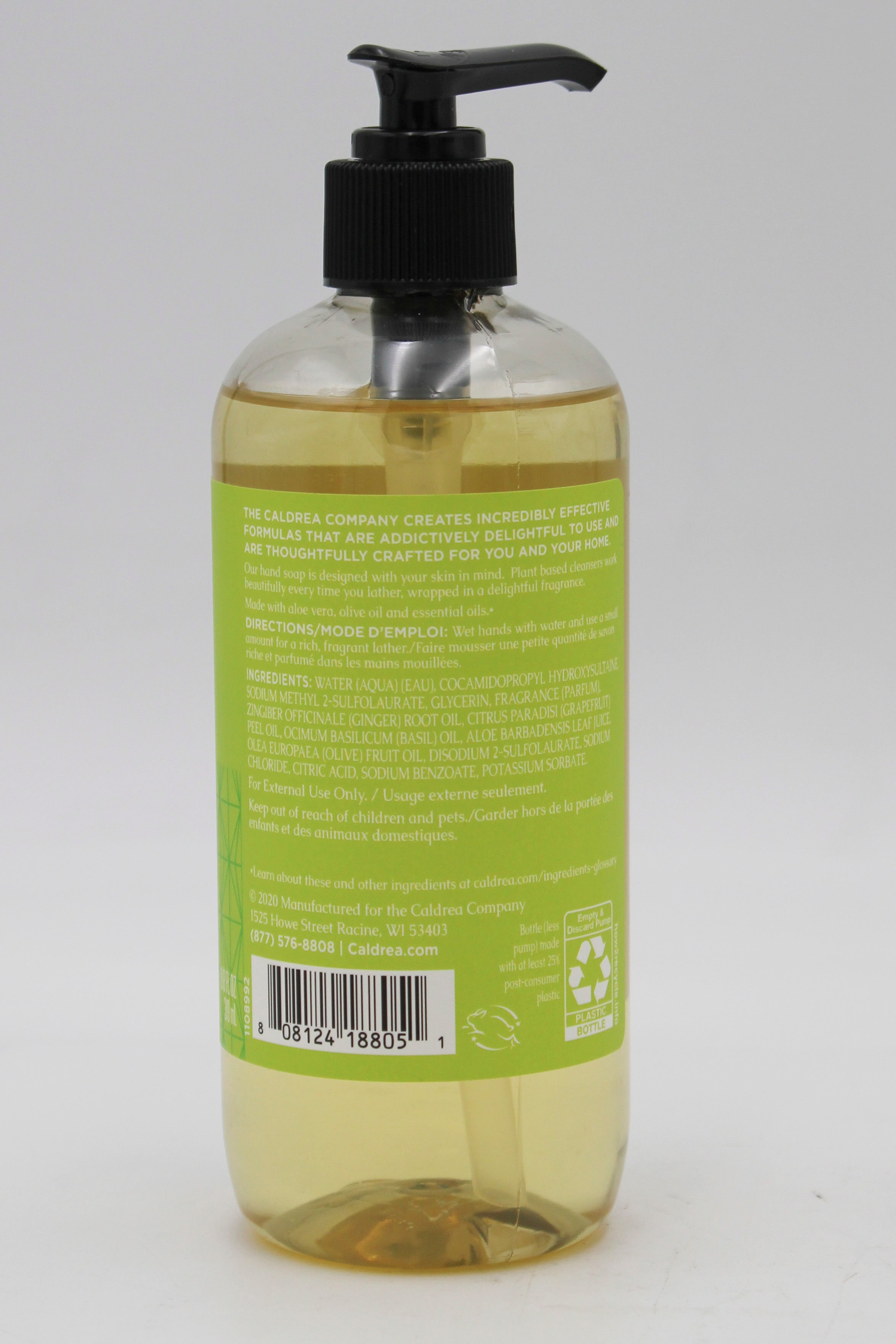 CALDREA HAND SOAP GINGER POMELO 10.8oz US