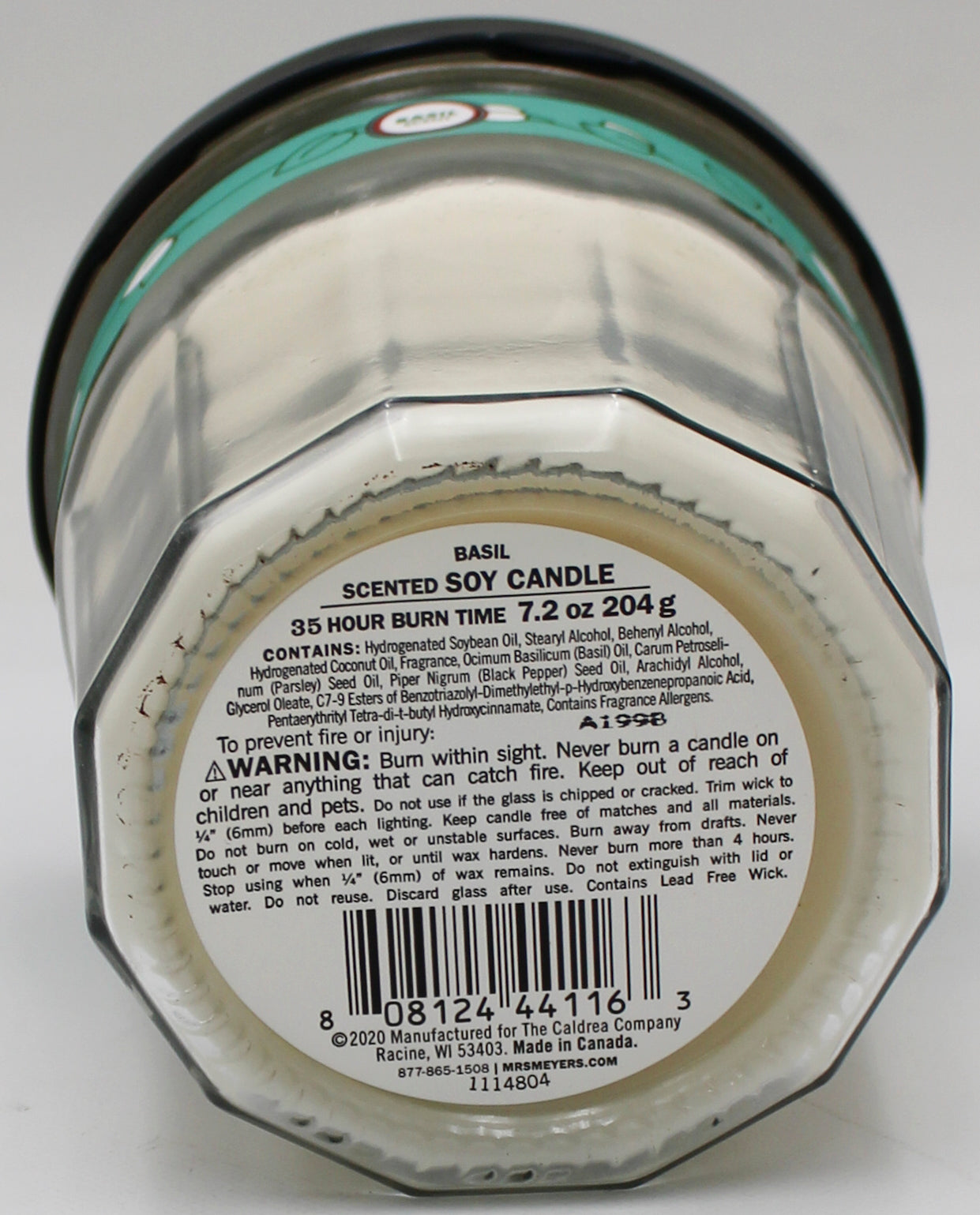 MRS MEYERS SOY CANDLE BASIL 7.2oz US