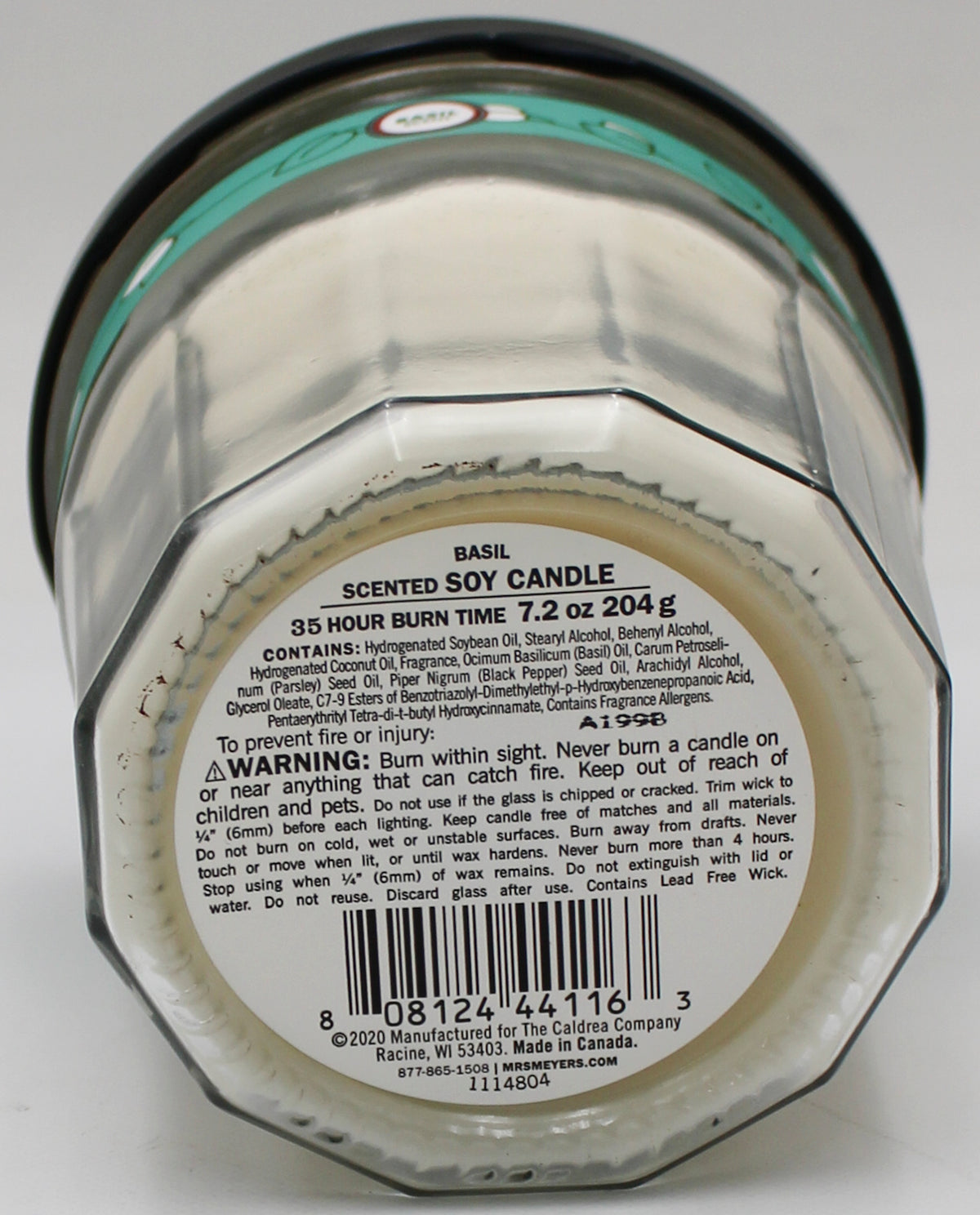 MRS MEYERS SOY CANDLE BASIL 7.2oz US