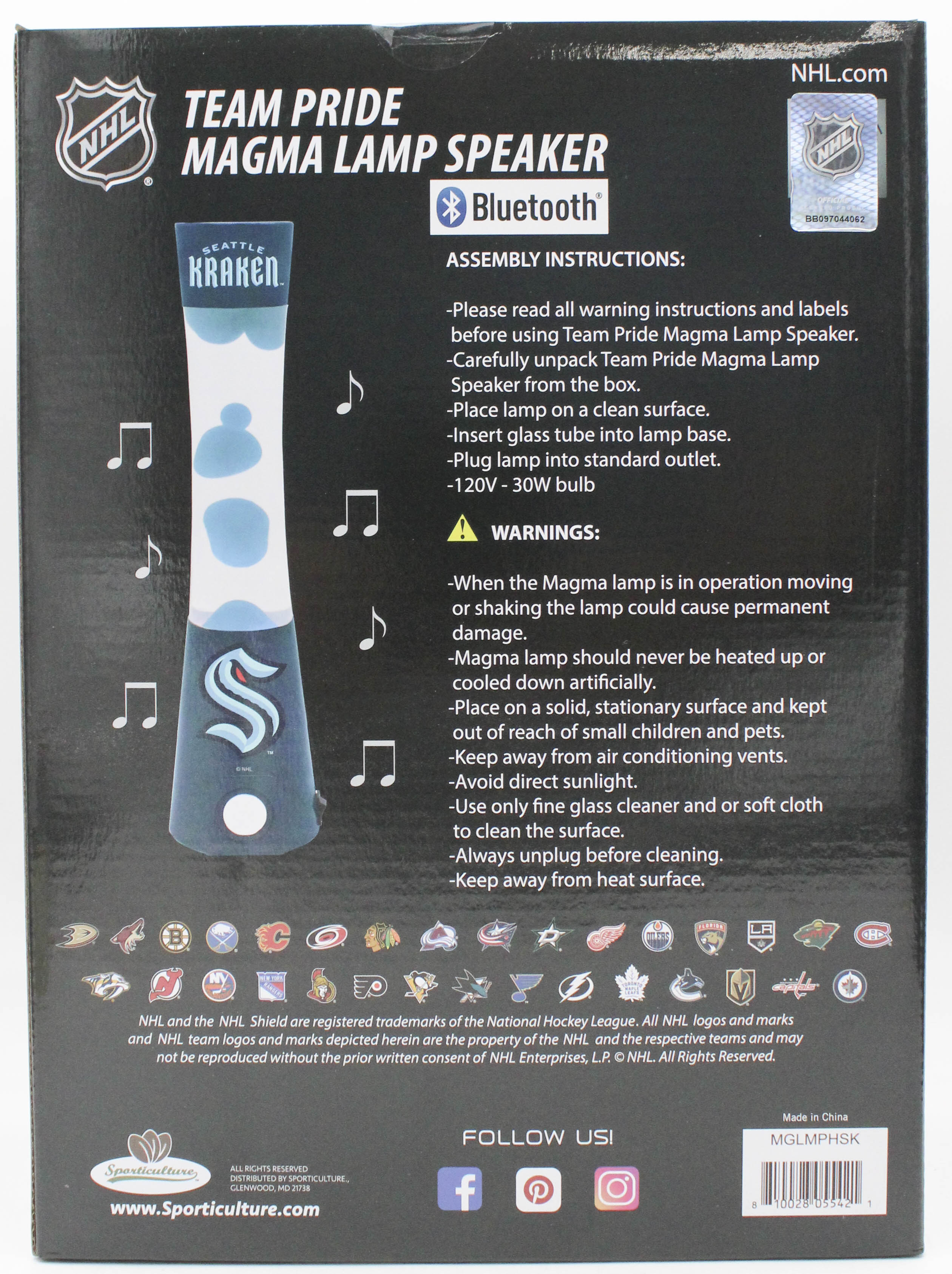 NHL SEATTLE KRAKEN LAVA LAMP SPEAKER 16.5"