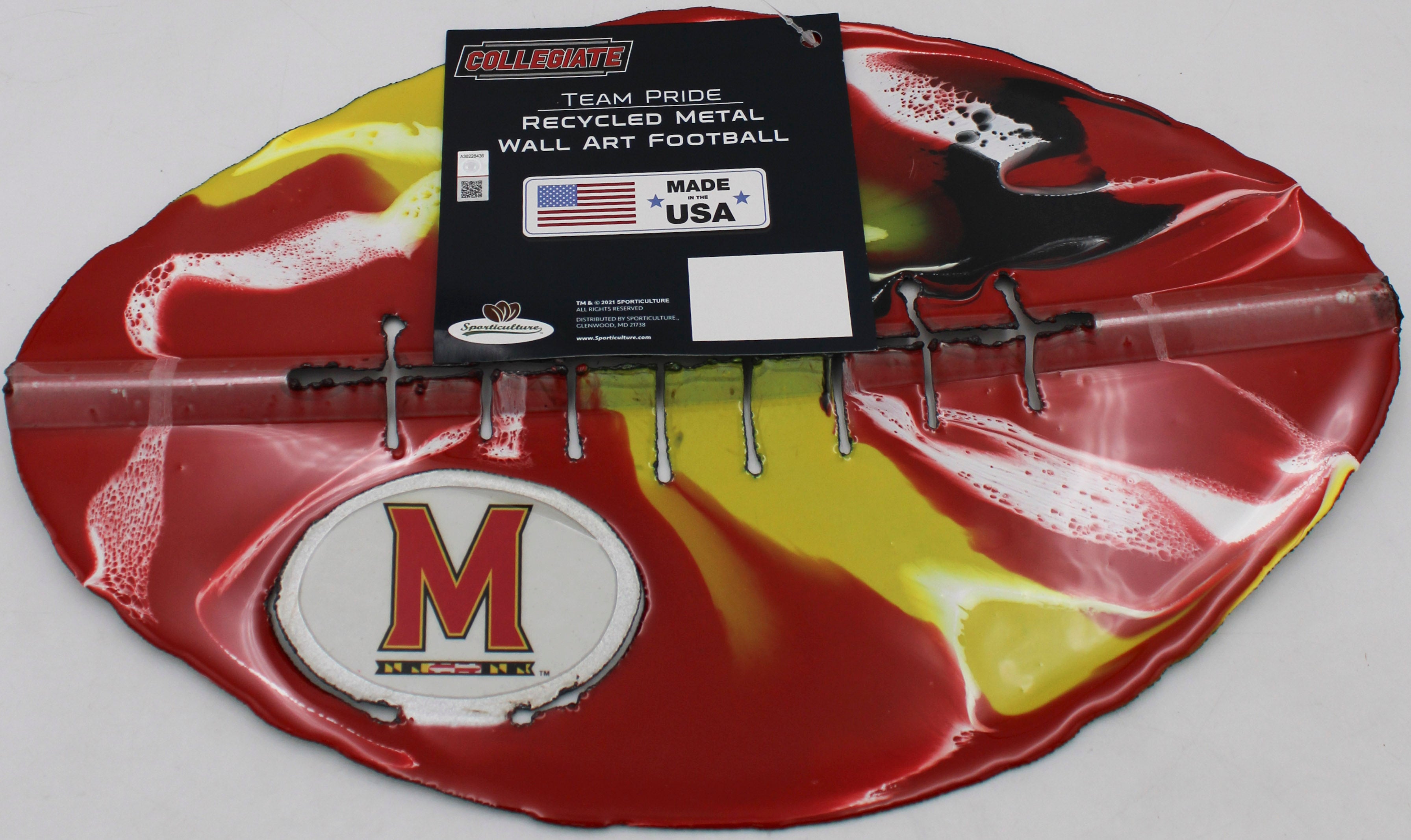 NCAA MARYLAND TERRAPINS METAL FOOTBALL ART