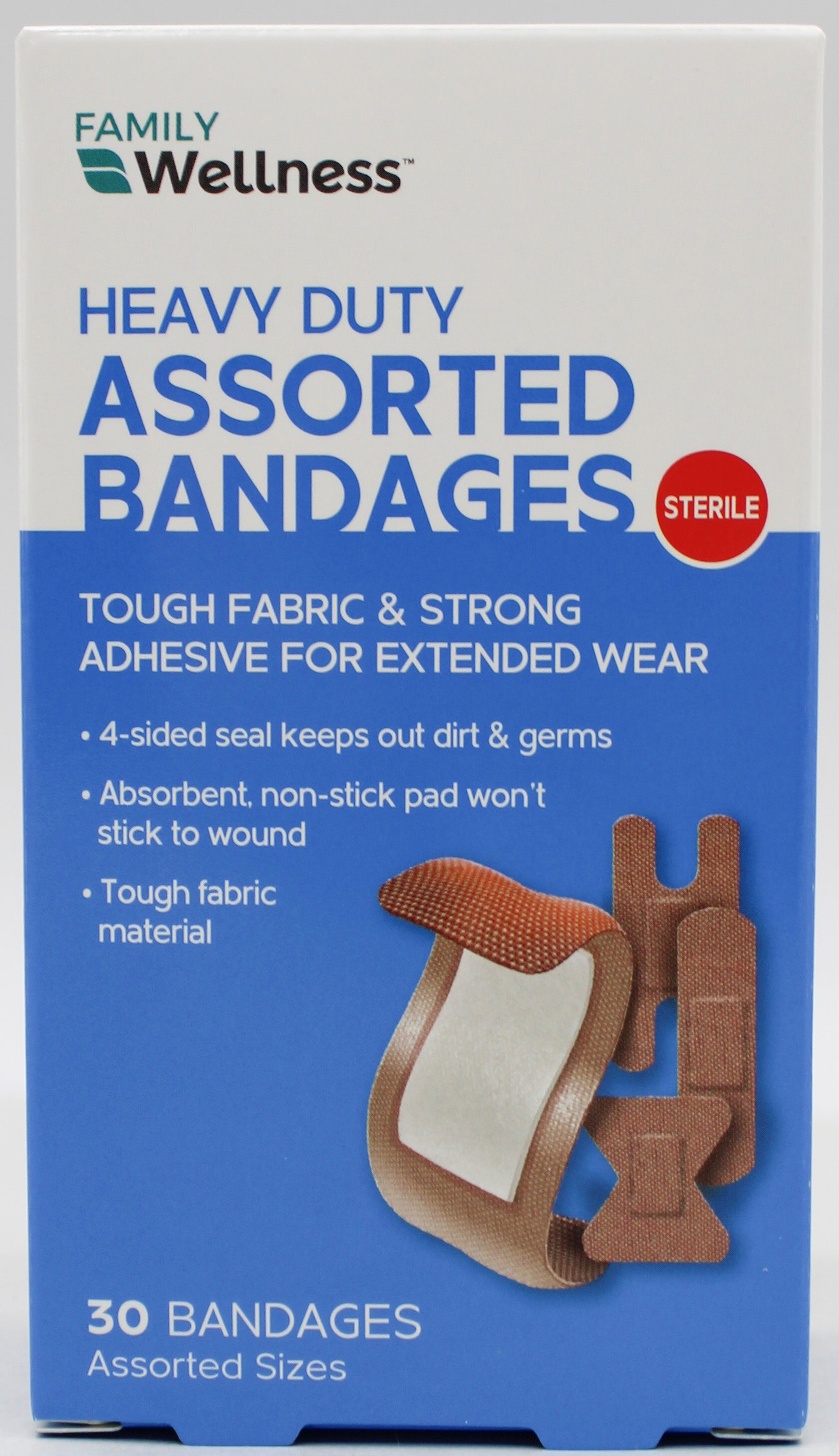 HEAVY DUTY BANDAGES ASSORTED 30CT