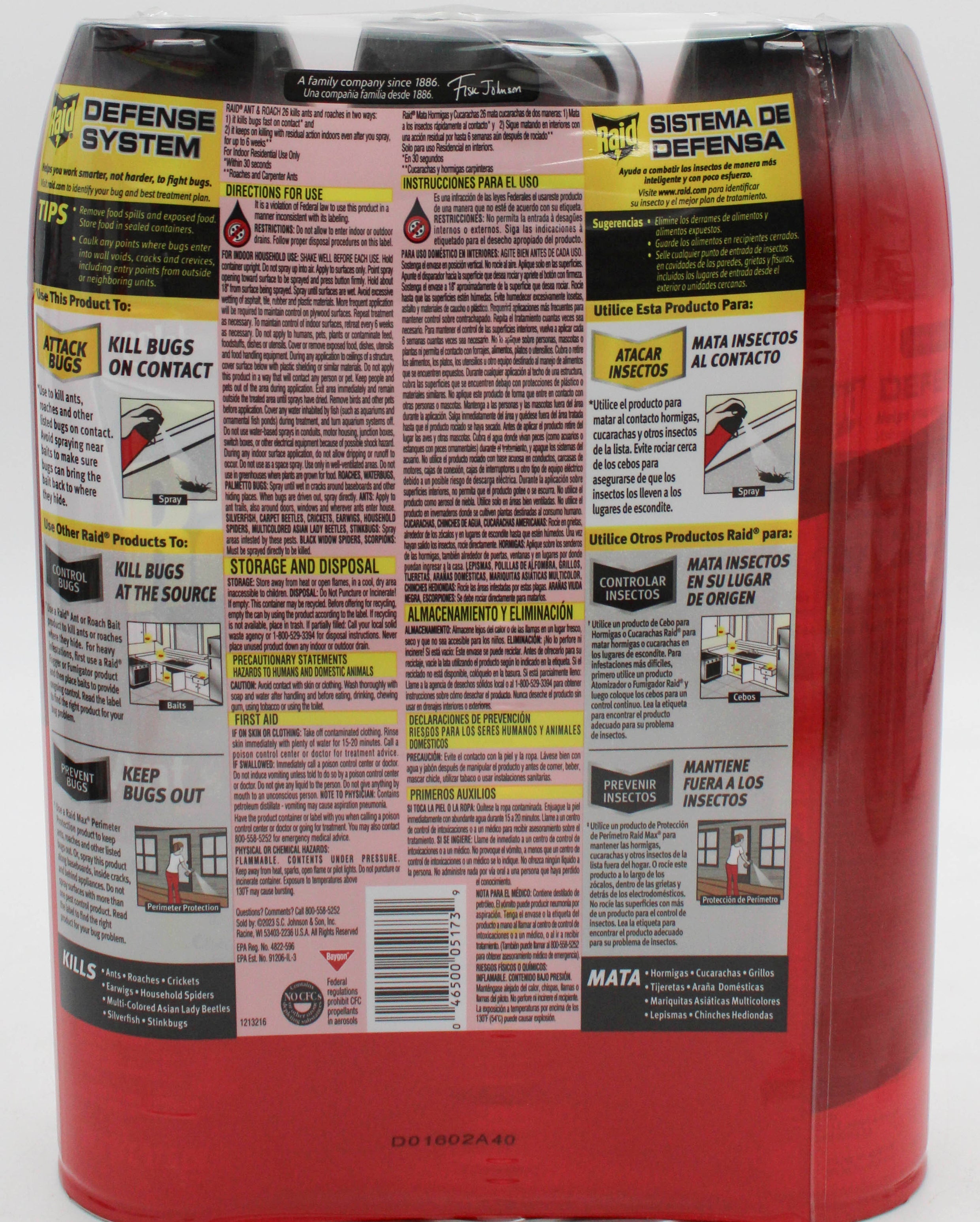 SP PEST2025 RAID ANT & ROACH 3CT 17.5oz FRESH PRISTINE