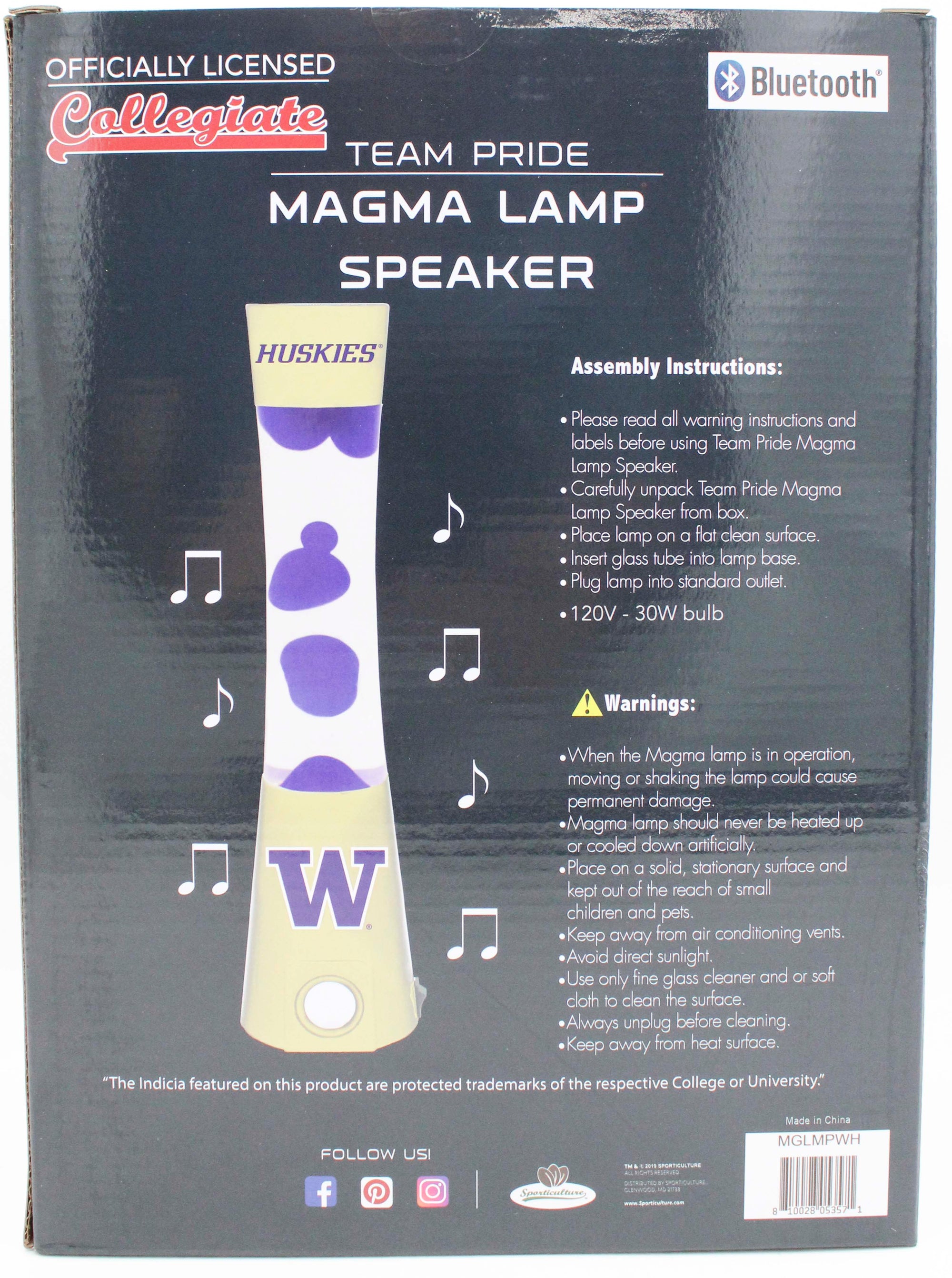 WASHINGTON HUSKIES LAVA LAMP SPEAKER 16.5"