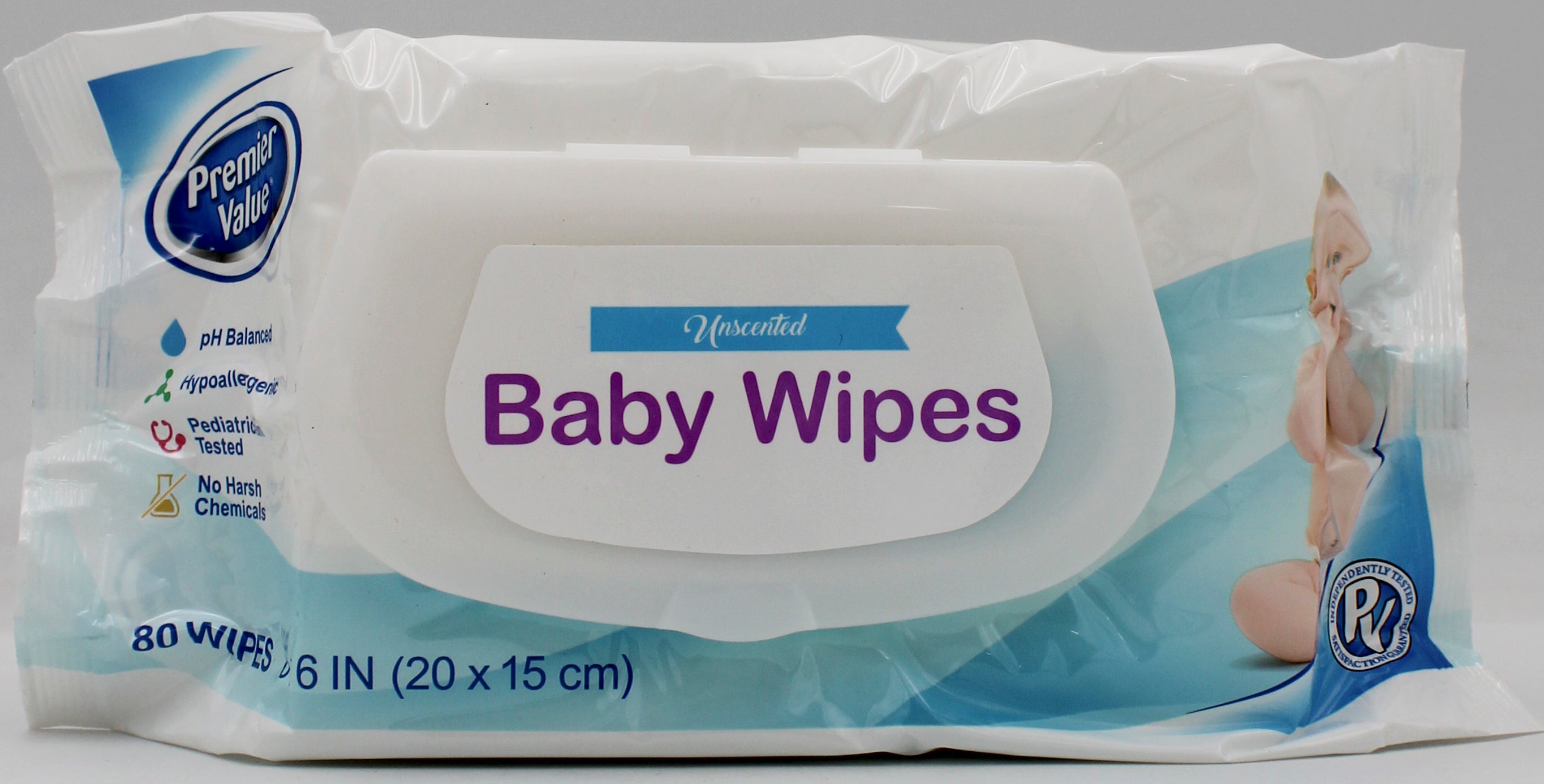 BABY WIPES UNSCENTED 80ct REFILL W/ LID EXP 3/2026 NI