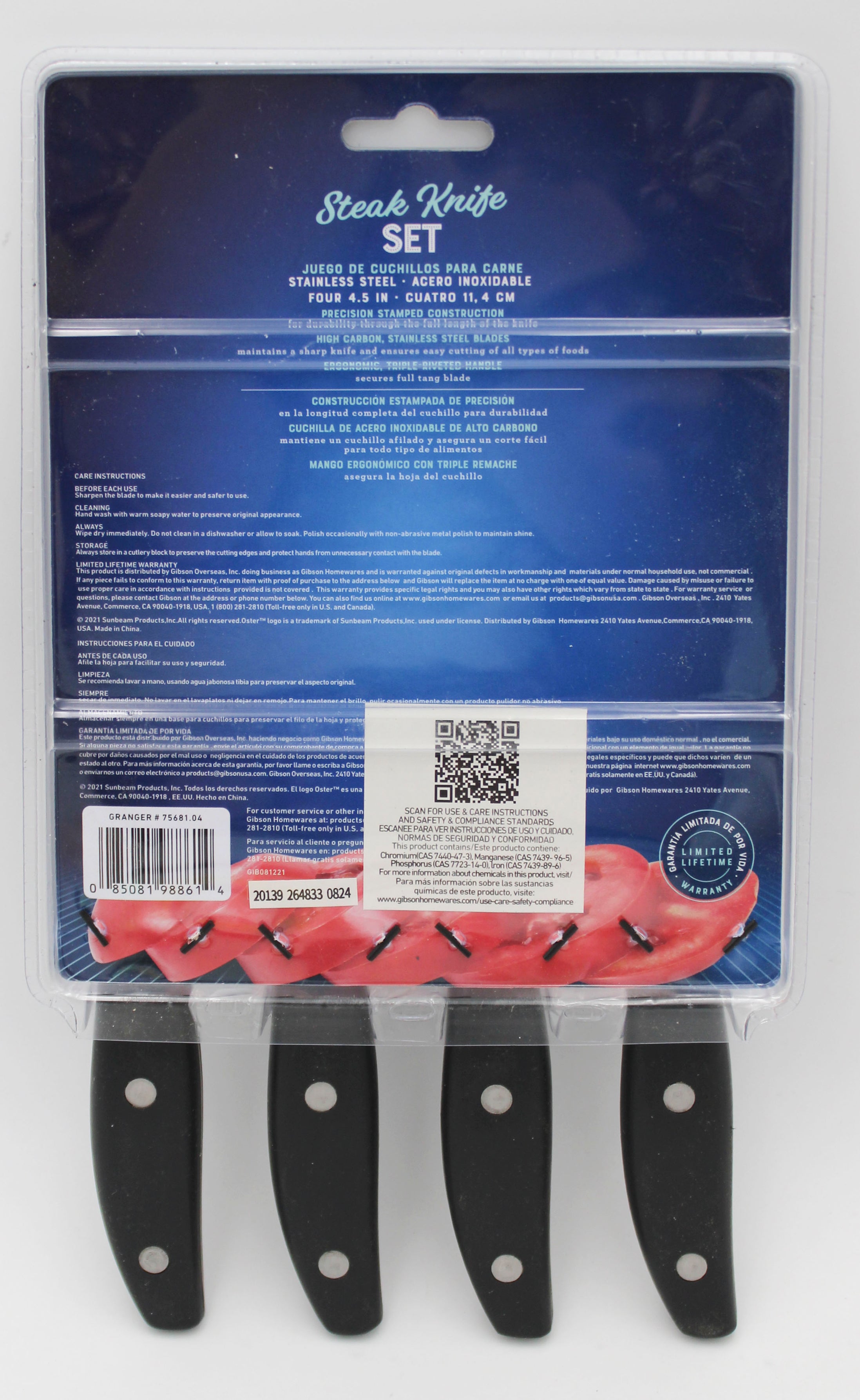 OSTER GRANGER 4PK 4.5IN SS STEAK KNIFE SET NI