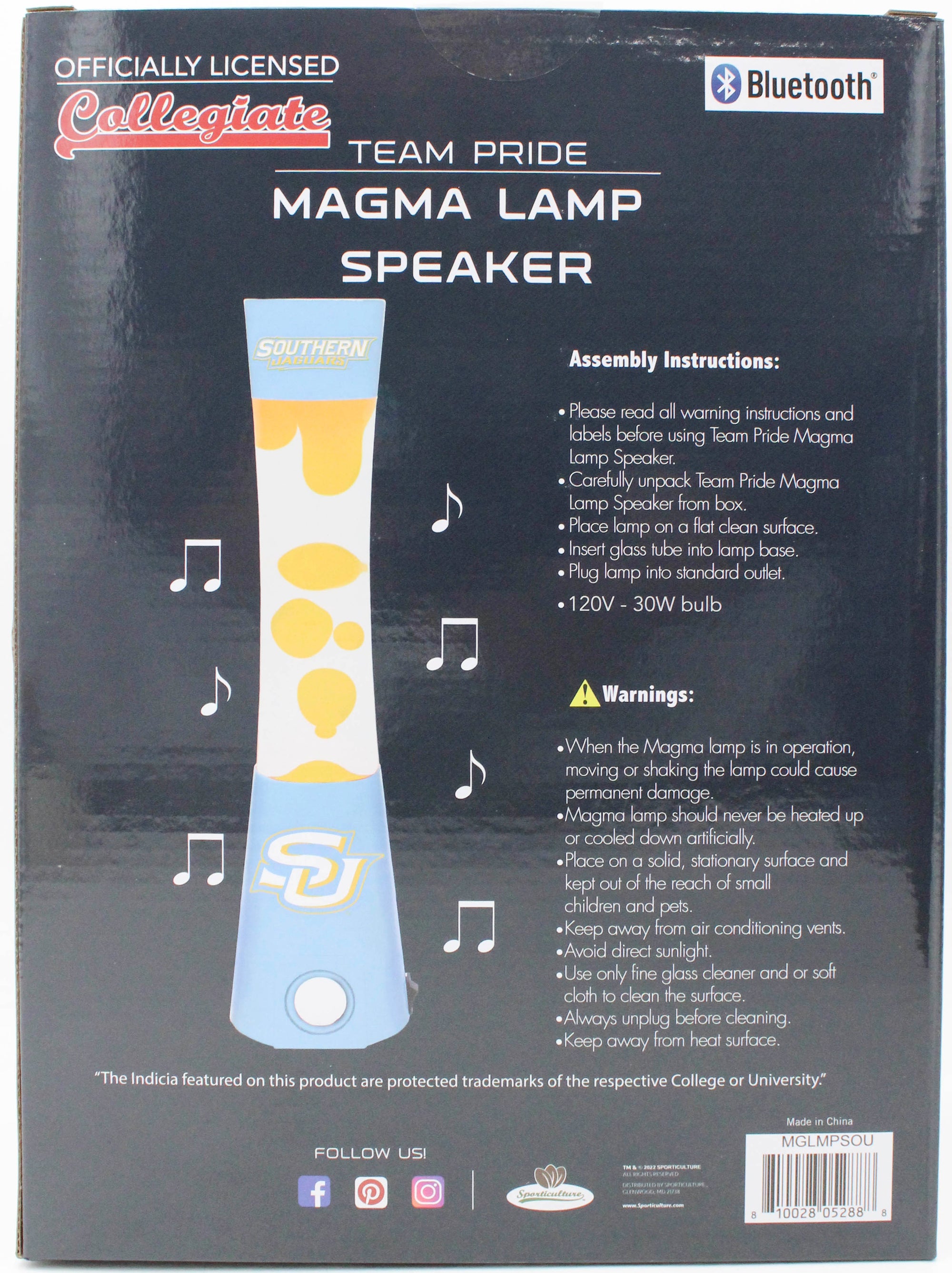SOUTHERN JAGUARS LAVA LAMP SPEAKER 16.5"