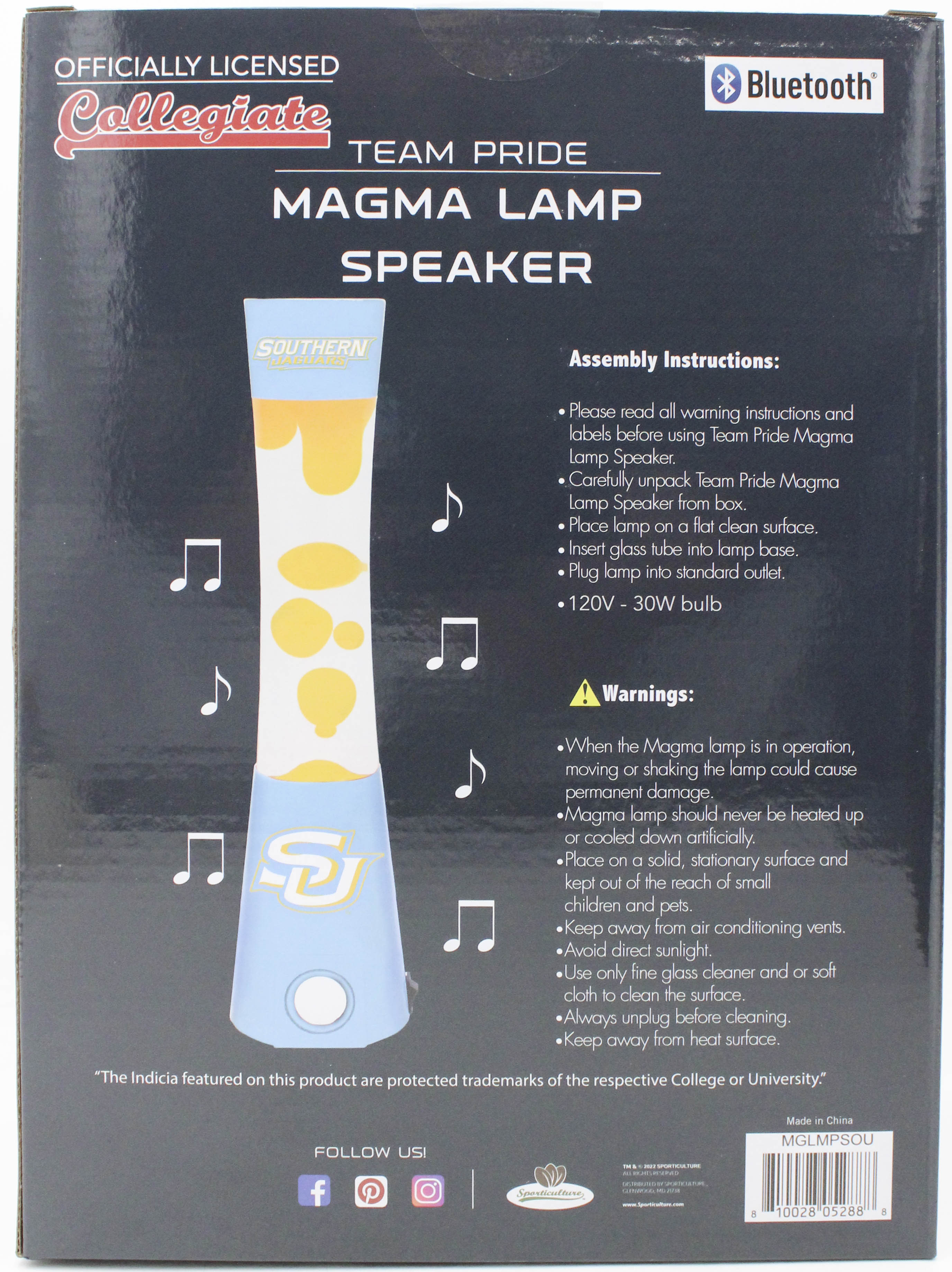 NCAA SOUTHERN JAGUARS LAVA LAMP SPEAKER 16.5"