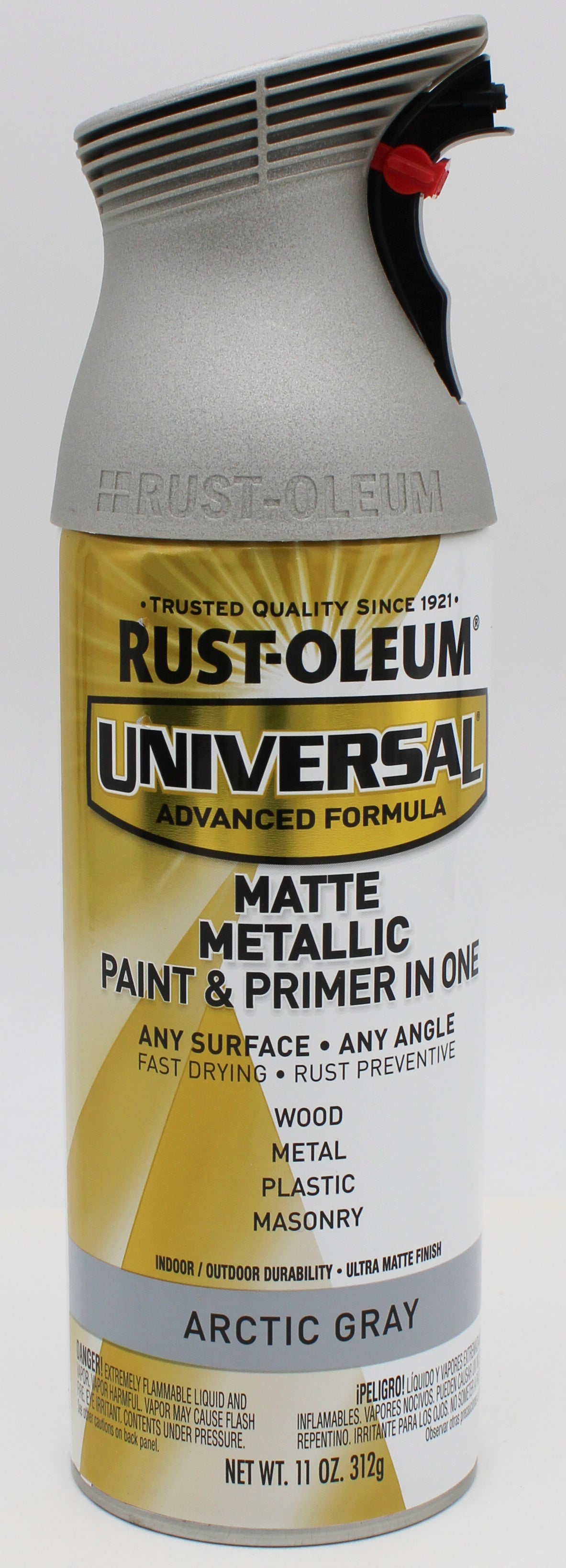 RUST-OLEUM UNIVERSAL METALLIC SPRAY PAINT 11oz. MATTE ARCTIC GRAY NI