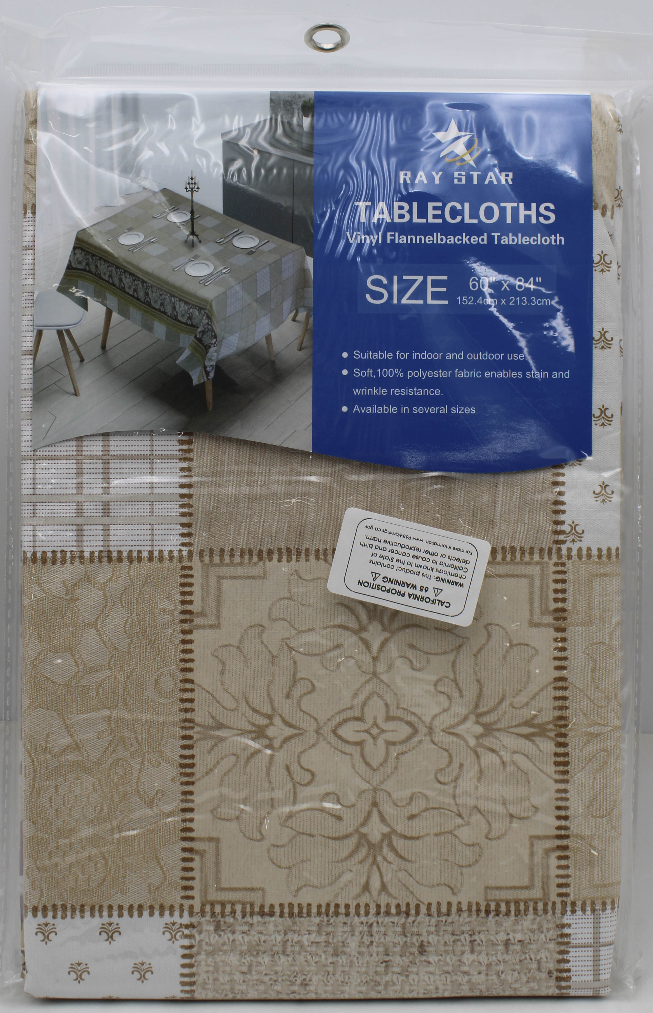 60x84" PRINTED VINYL TABLECLOTH