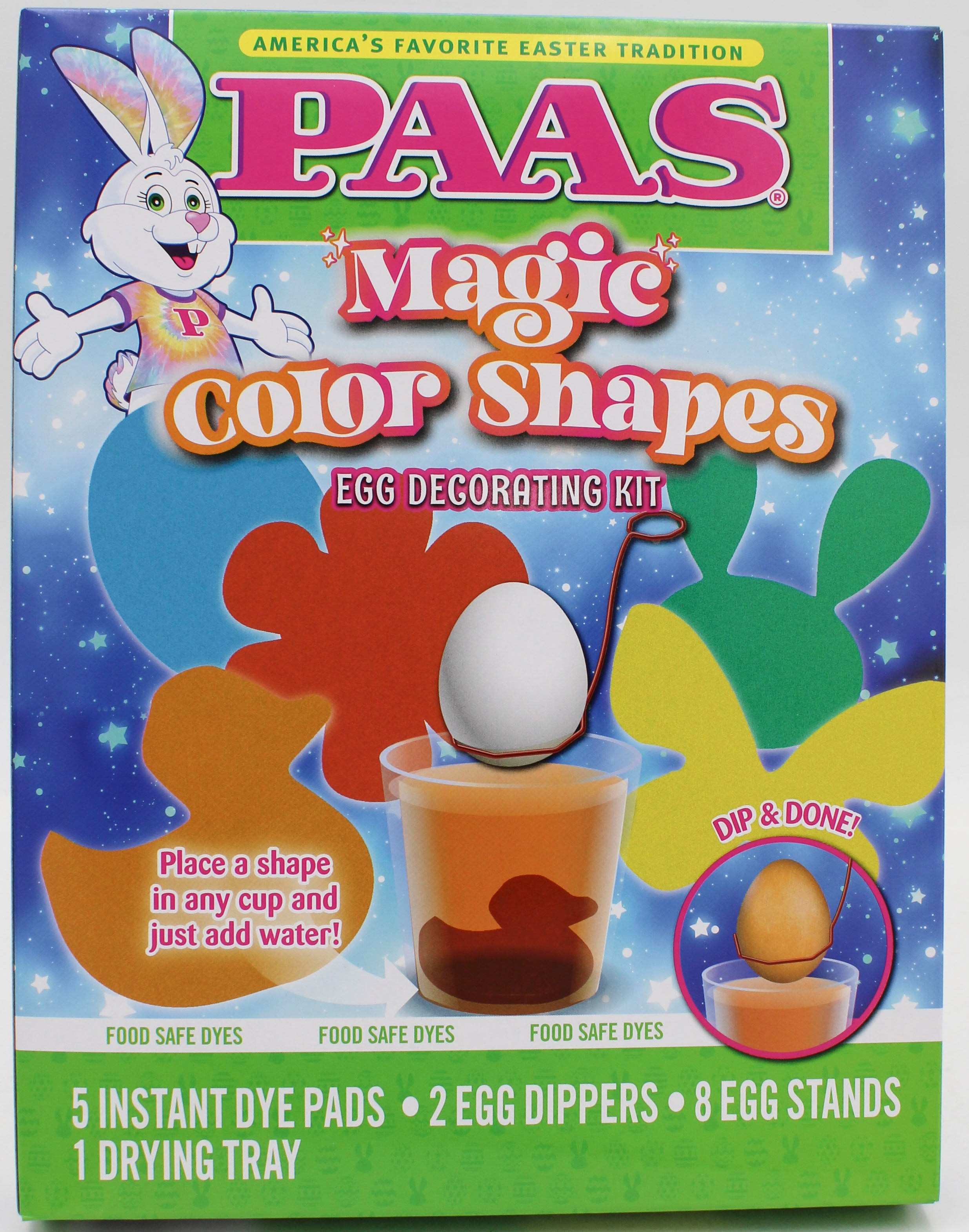 PAAS MAGIC COLOR SHAPES EGG DECORATING KIT SHELF TRAY
