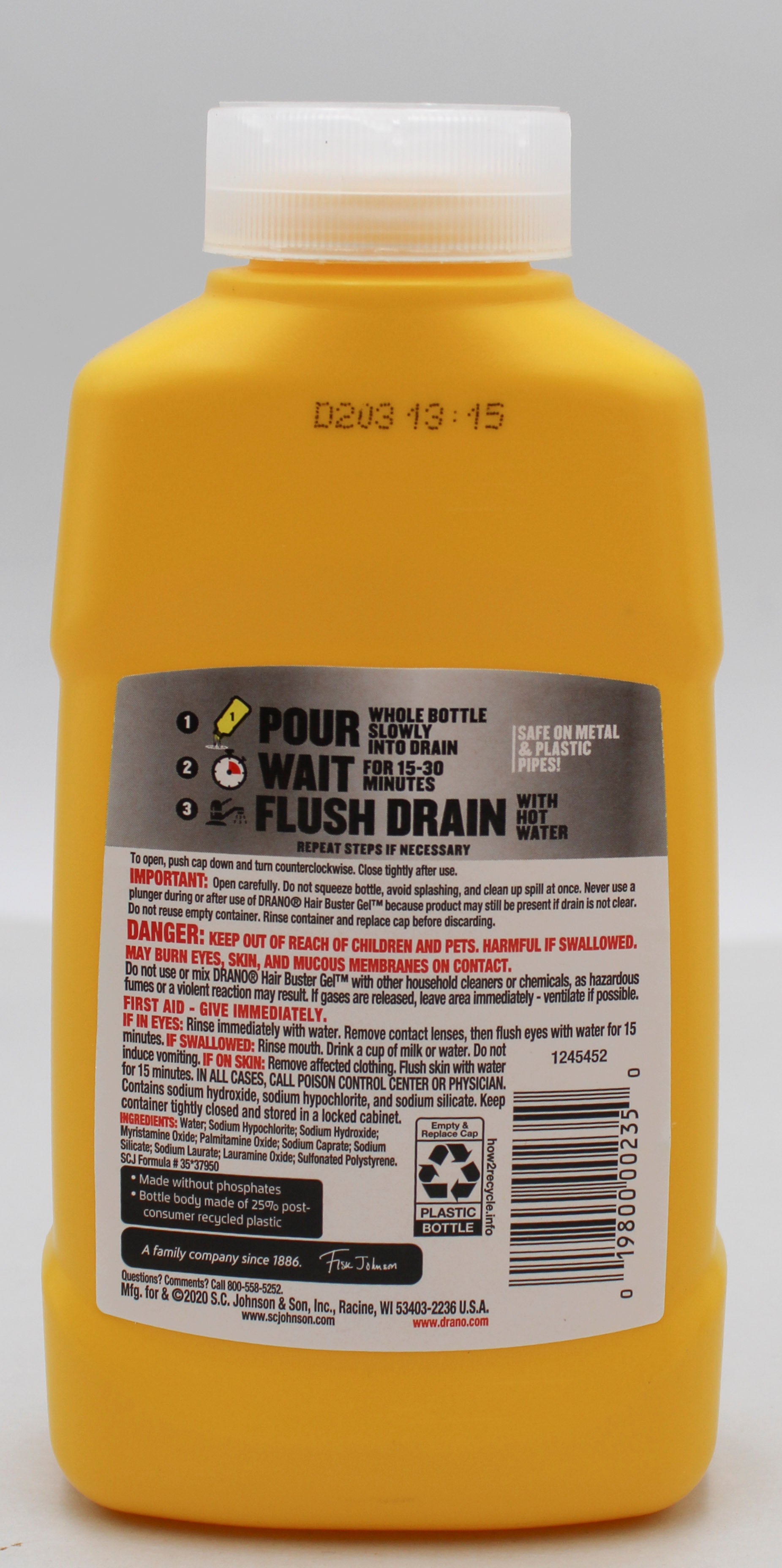 SP DRANO HAIR BUSTER GEL CLOG REMOVER 16oz