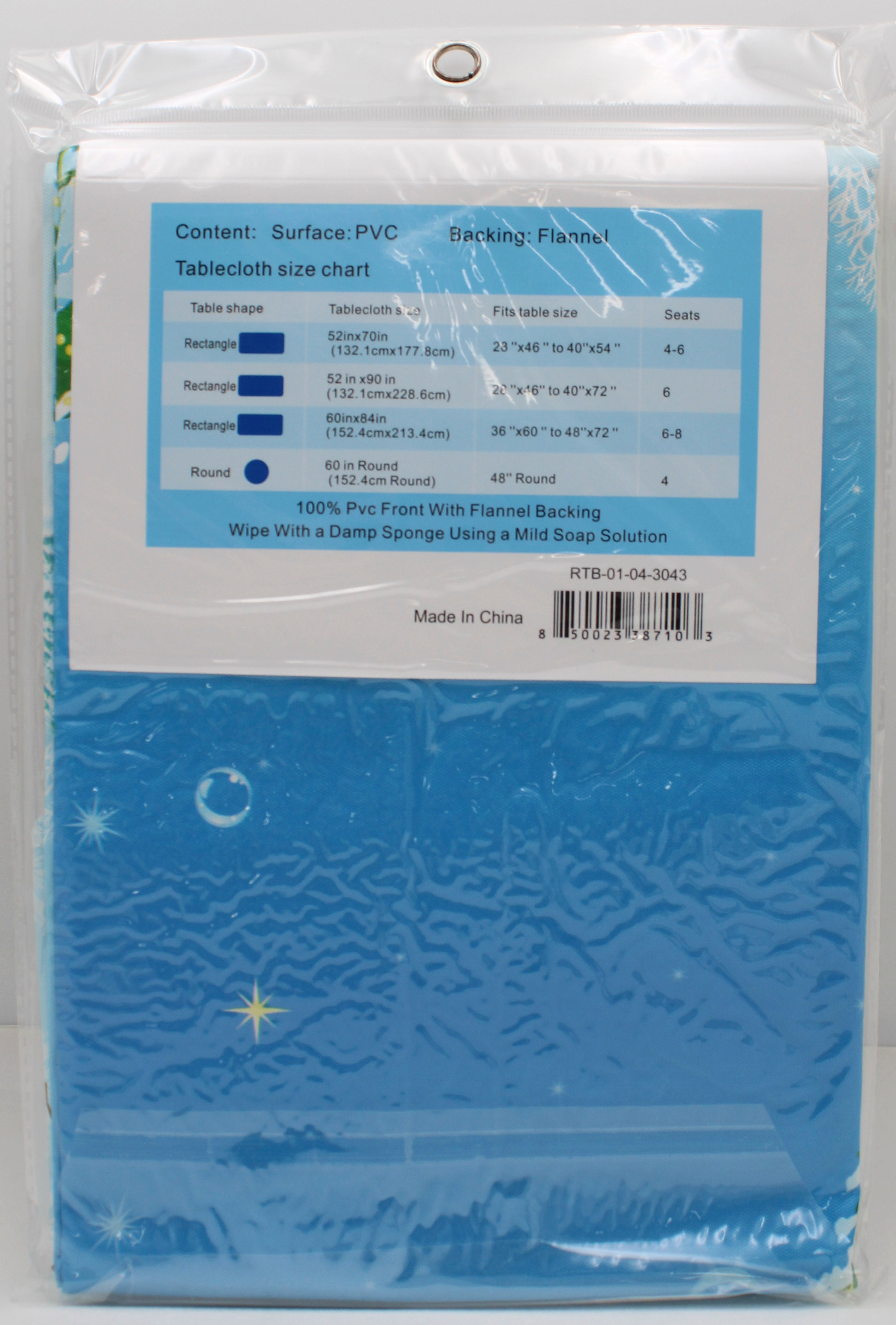 52x70" PRINTED VINYL TABLECLOTH