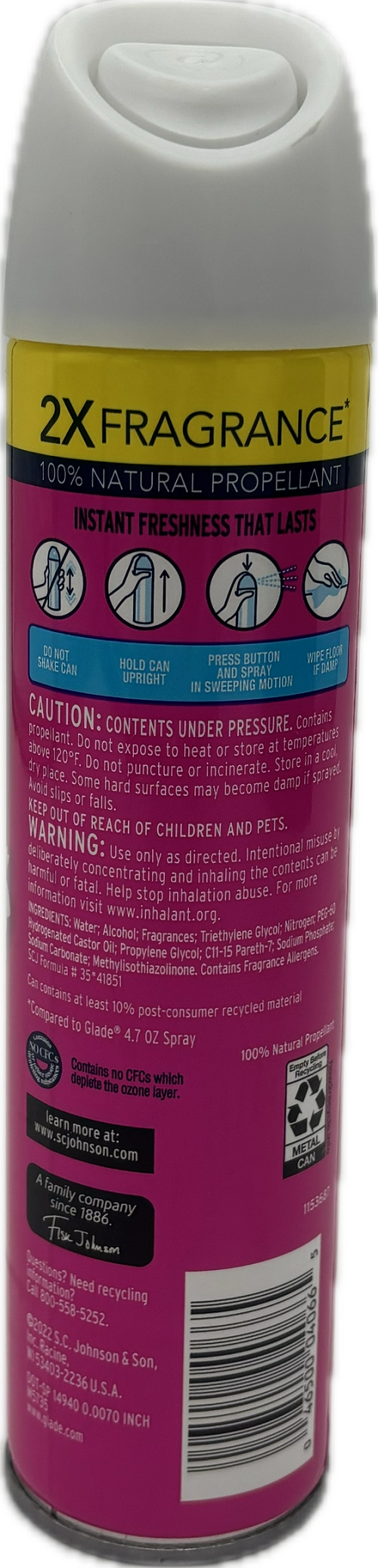 GLADE AEROSOL SPRAY EXOTIC TROPICAL BLOSSOMS 8.3oz US
