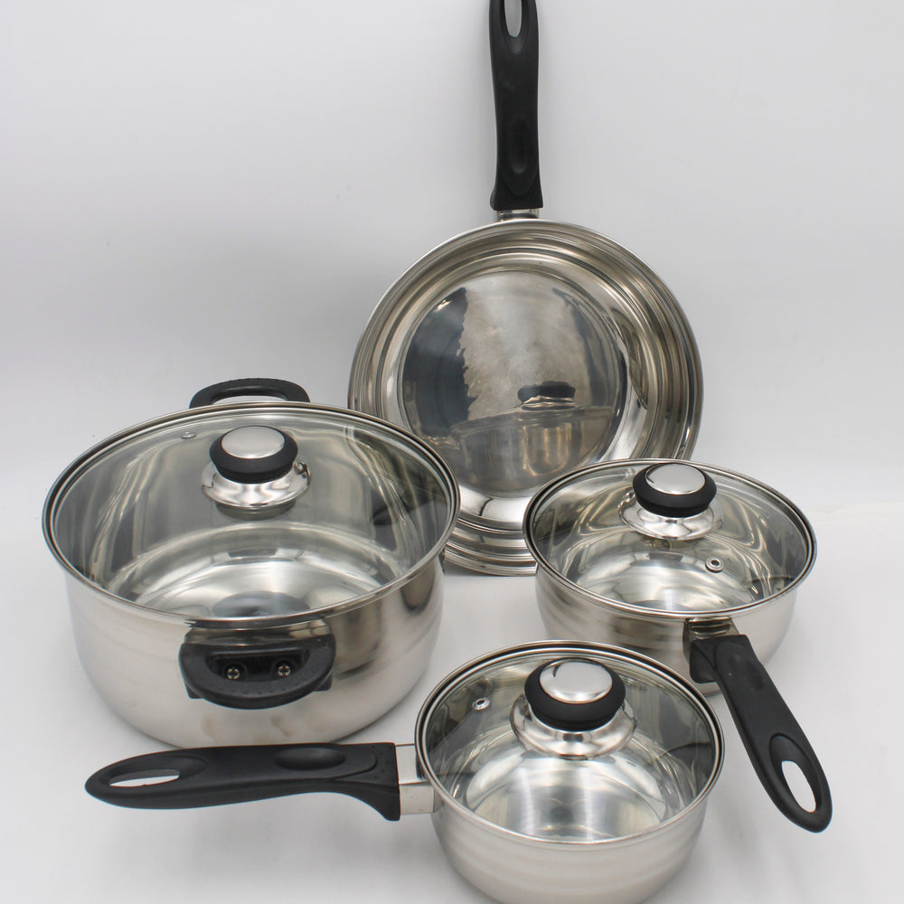 GIBSON HOME STAINLESS STEEL COOKWARE SET - LYBRA 7pc NI