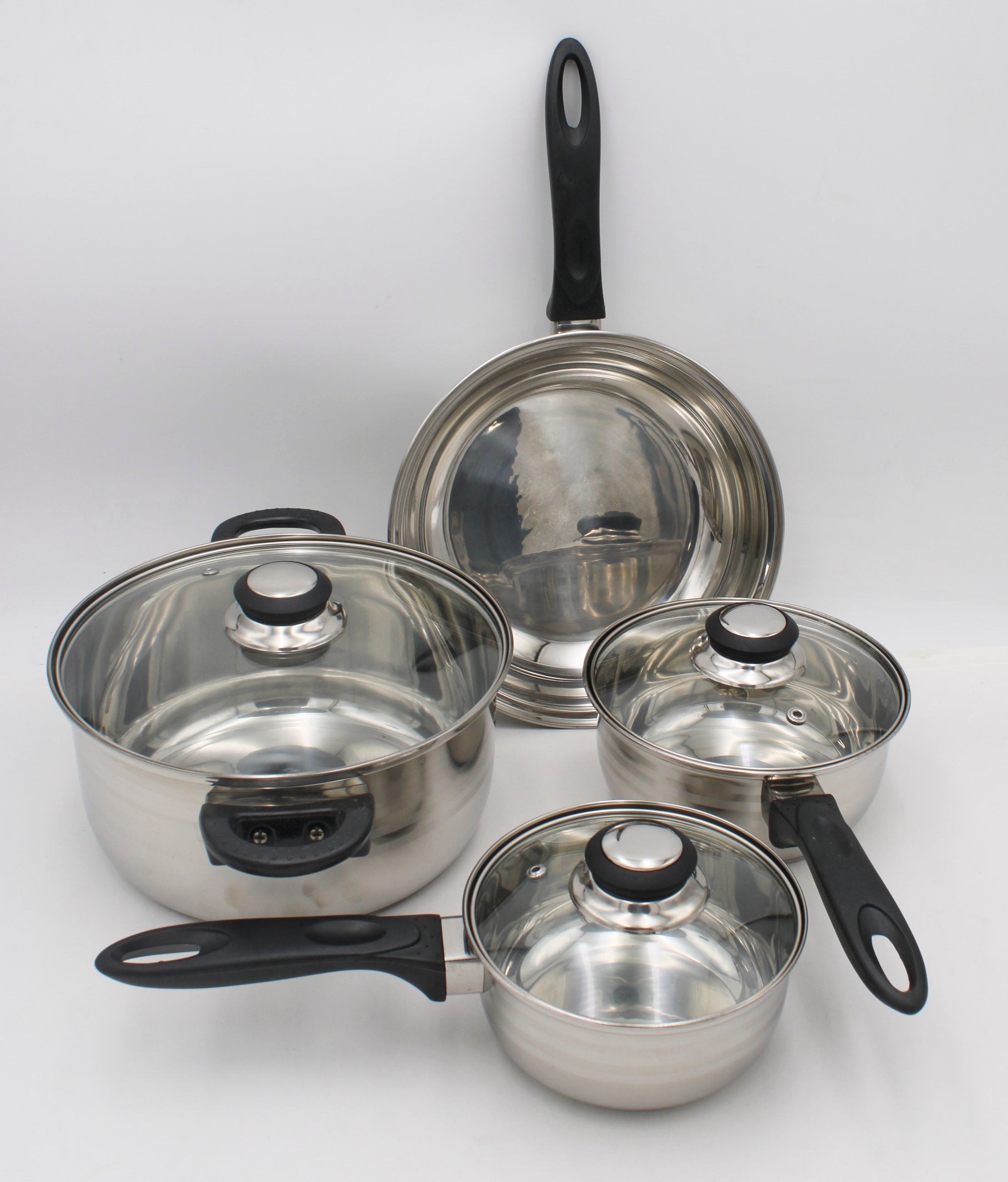 GIBSON HOME STAINLESS STEEL COOKWARE SET - LYBRA 7pc NI