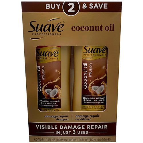 SUAVE SHMP/COND 15oz/2CT-COCONT OIL