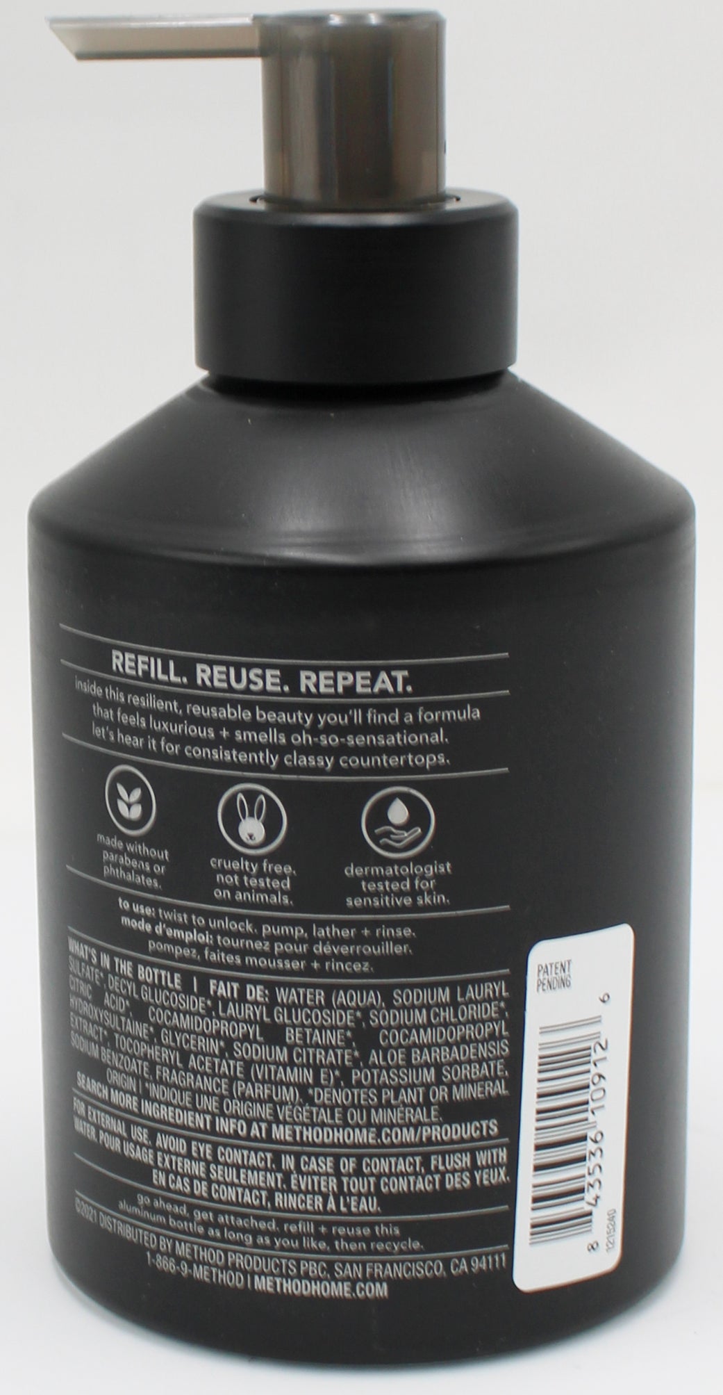 Method Premium Gel Hand Wash Vetiver & Amber w/ Dispenser 12oz