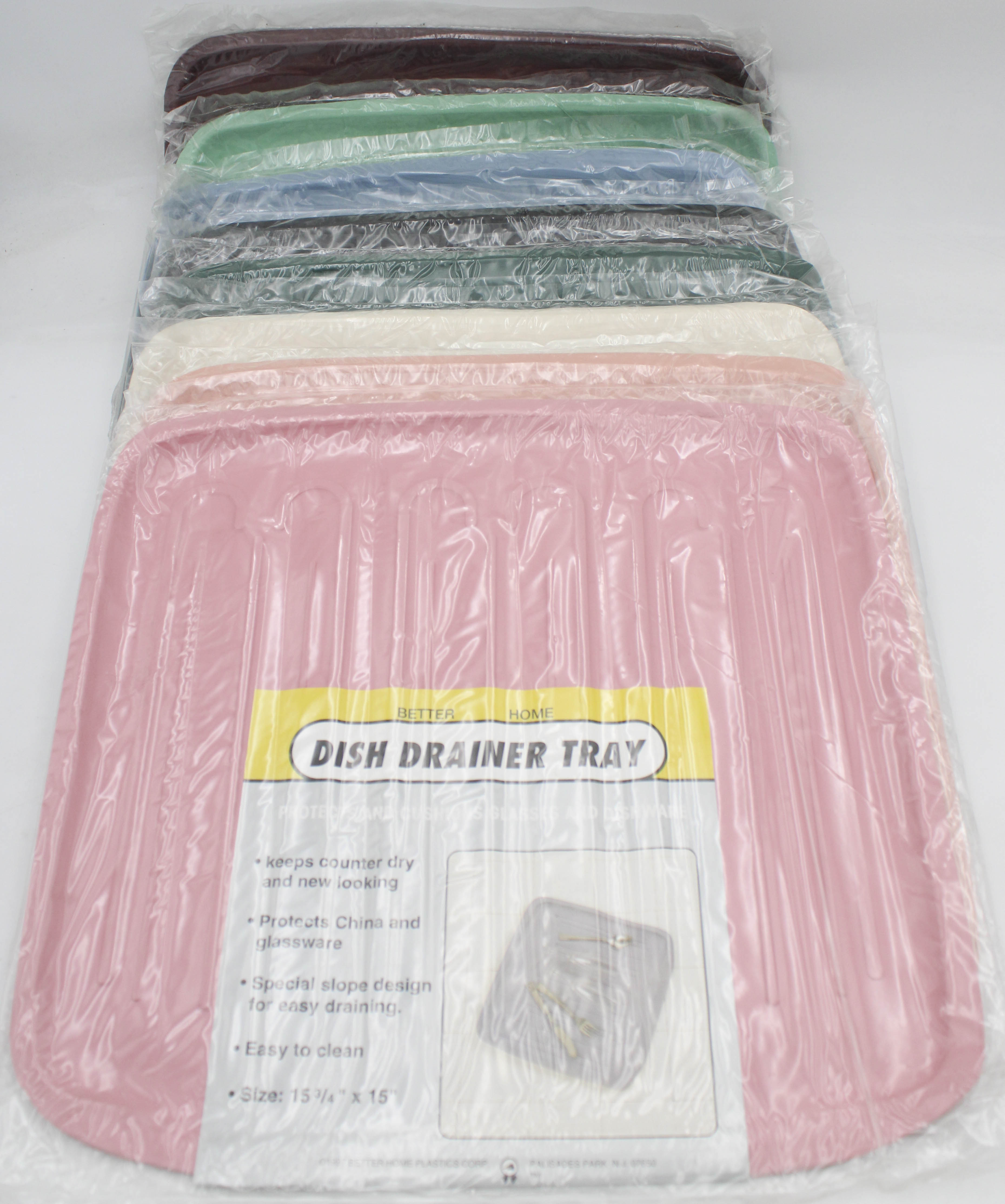 BETTER HOME 15''x15'' DISH DRAINER TRAY ASST COLORS