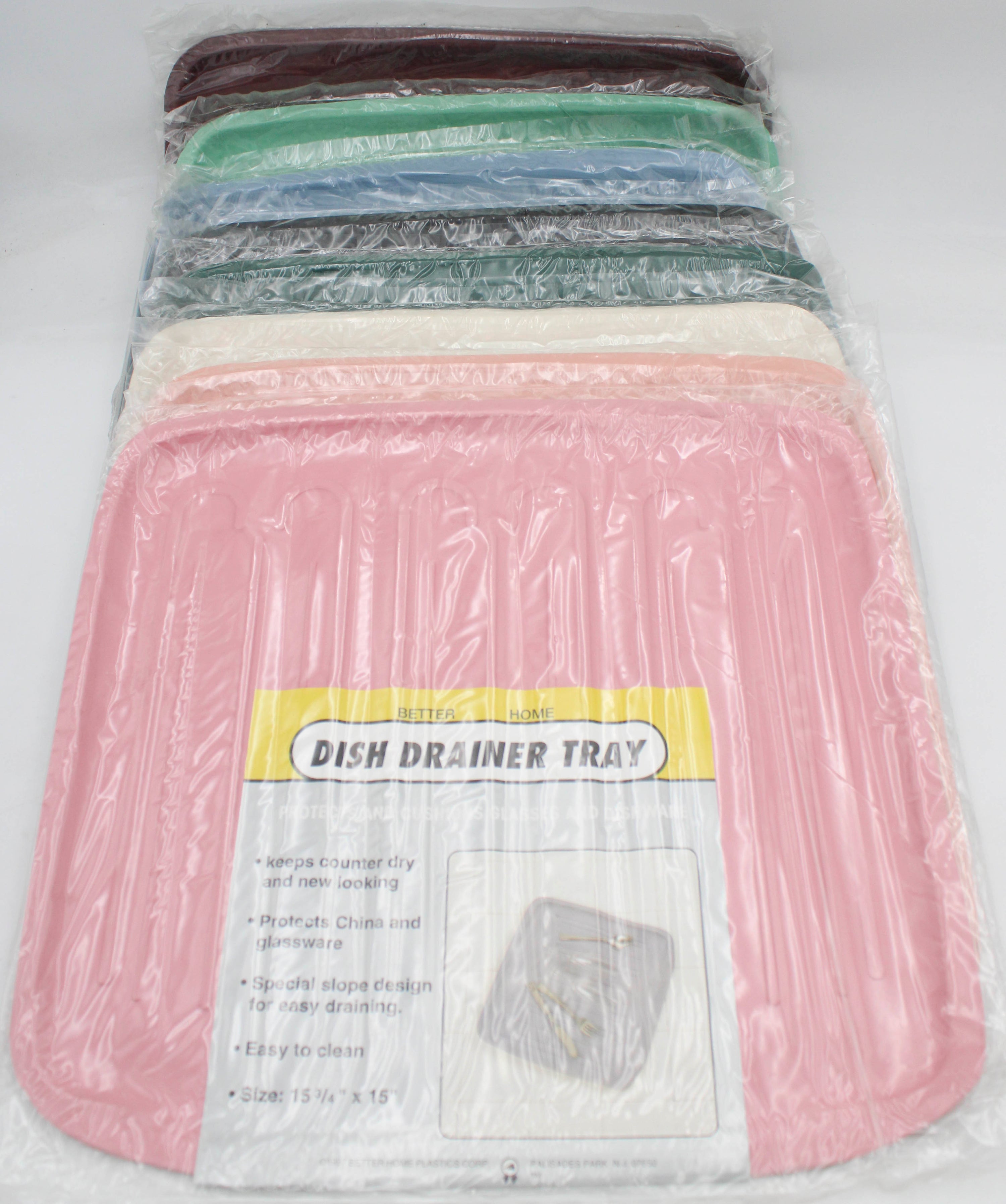 BETTER HOME 15''x15'' DISH DRAINER TRAY ASST COLORS