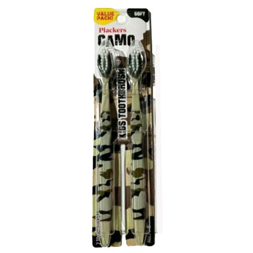 PLACKERS KIDS TOOTHBRUSH 2PK-CAMO-SOFT