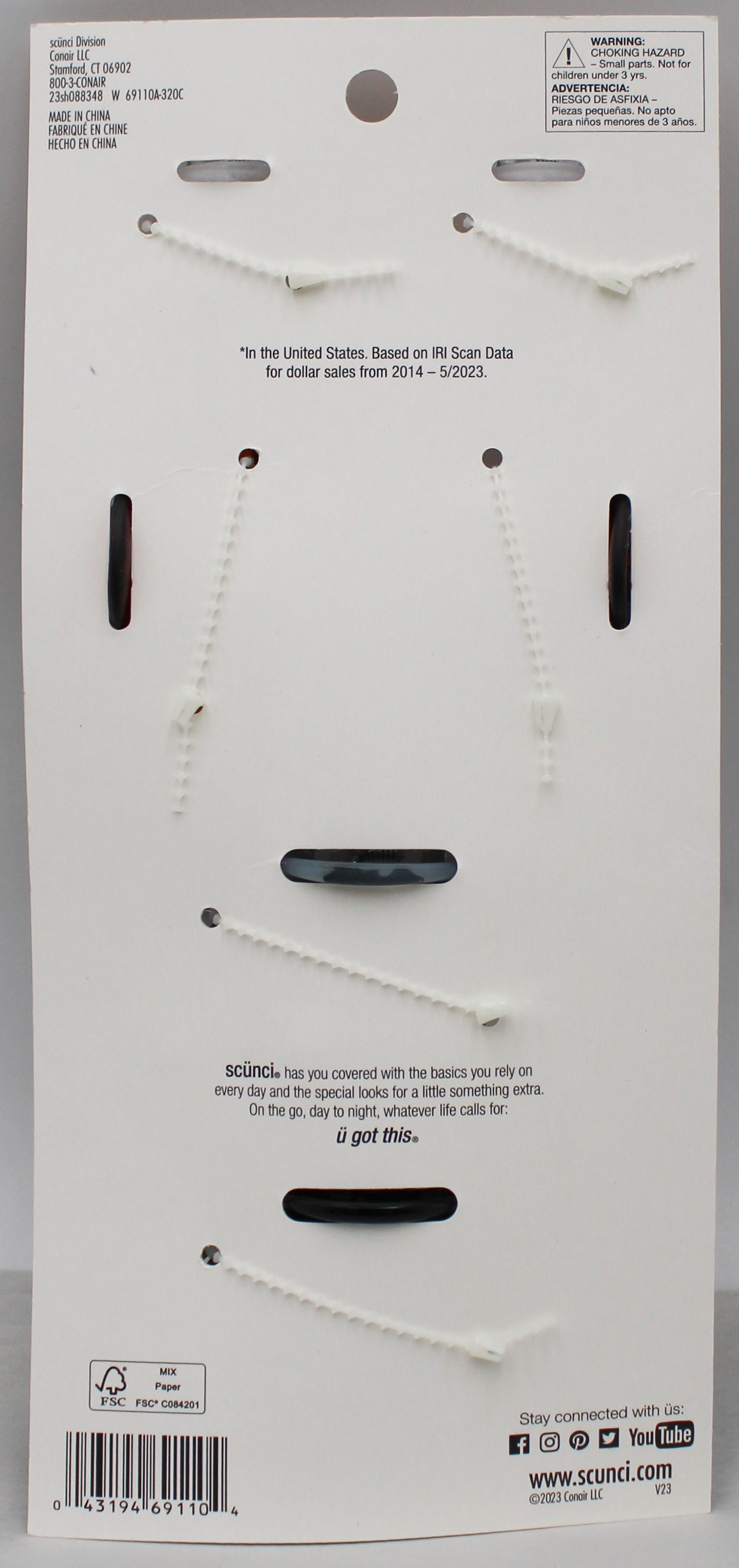 CONAIR SCUNCI OCTO-JAW CLAW CLIPS 6ct NI