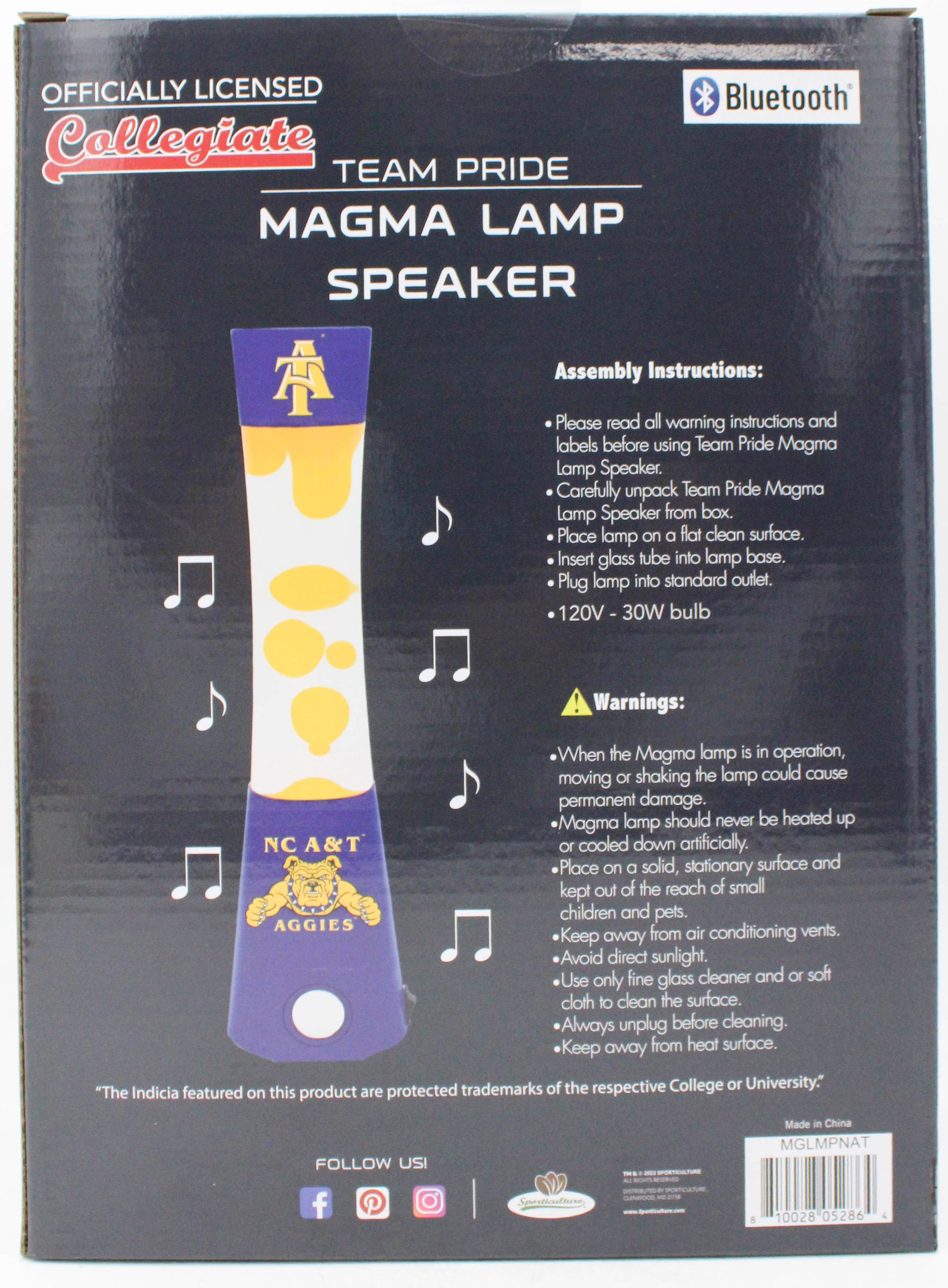 NORTH CAROLINA A&T AGGIES LAVA LAMP SPEAKER  16.5"
