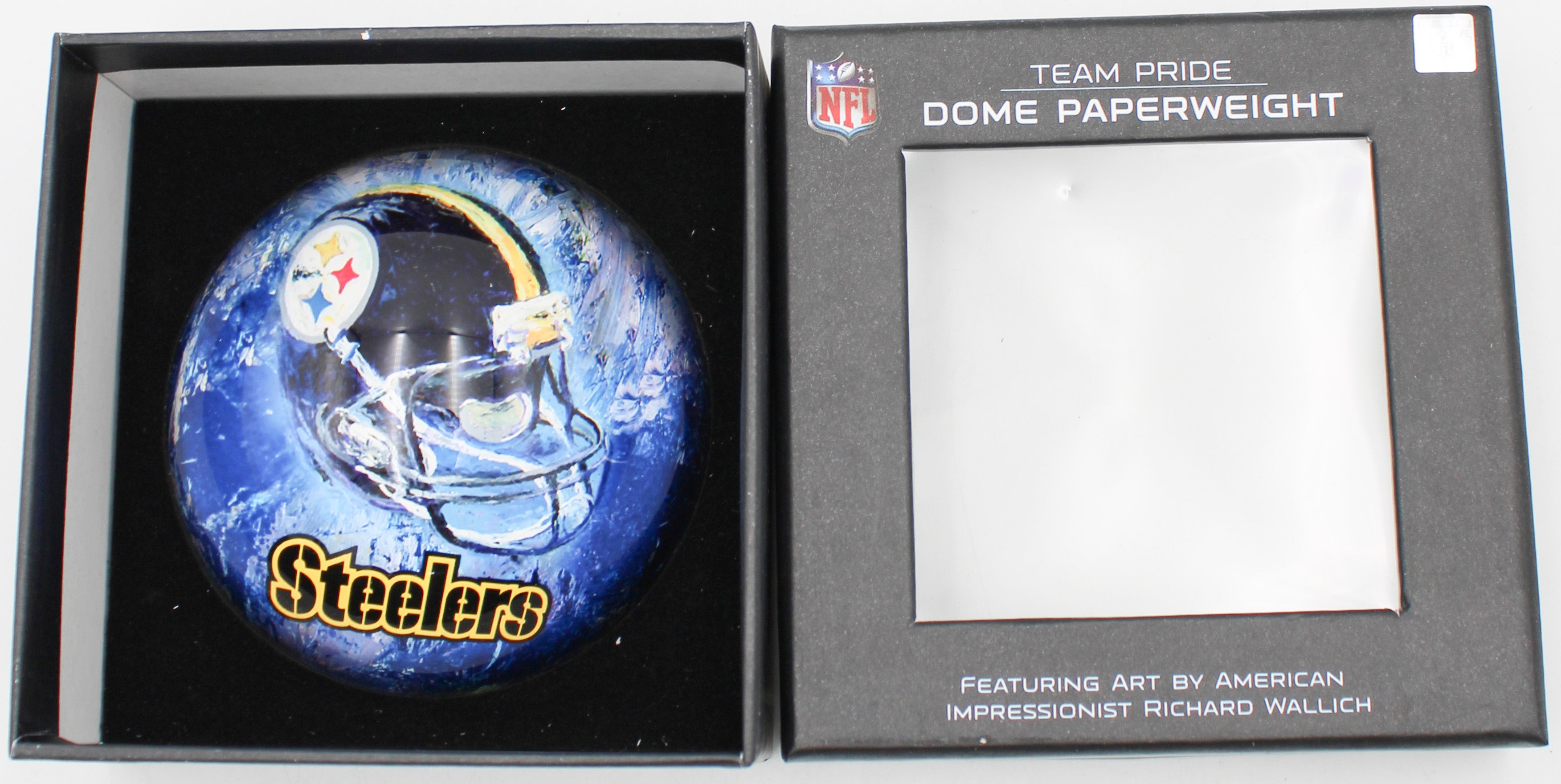 PITTSBURGH STEELERS GLASS DOME PAPERWEIGHT 4"