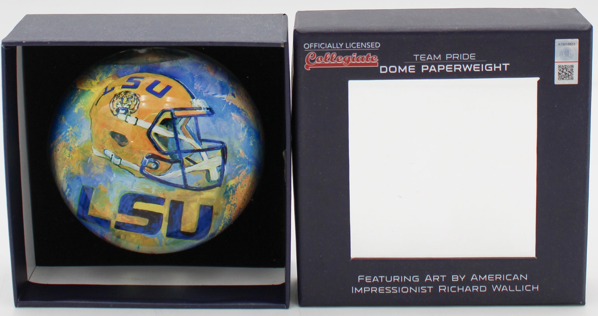 OFFICIALLY LICENCED LSU TIGERS GLASS DOME PAPERWEIGHT 4"