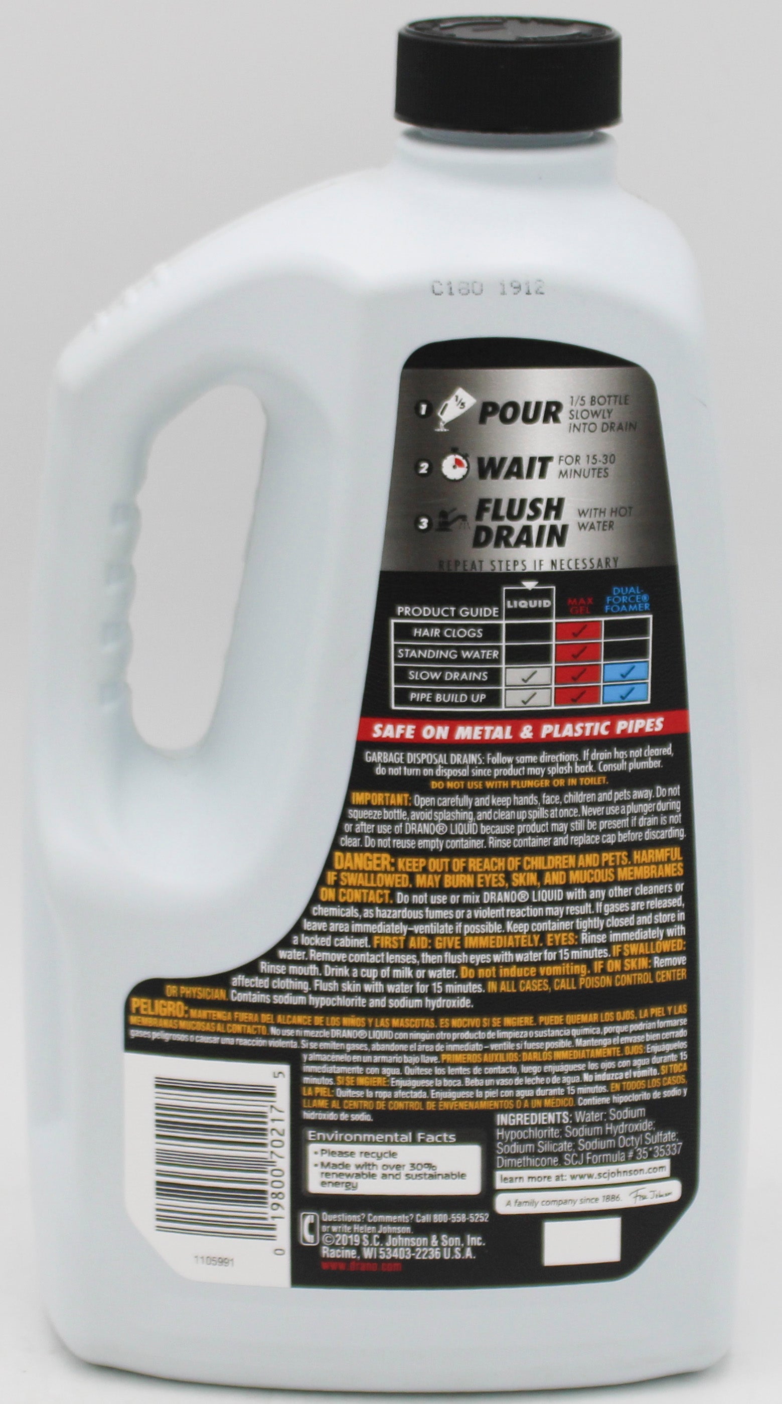 SP DRANO LIQ.DRAIN CLEANER 80oz.