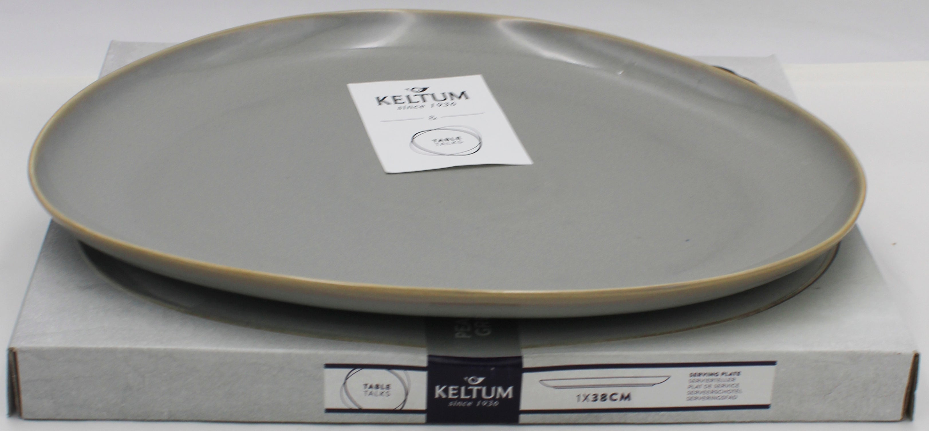 15'' SERVING PLATE - STONEWARE PEARL GRAY NI